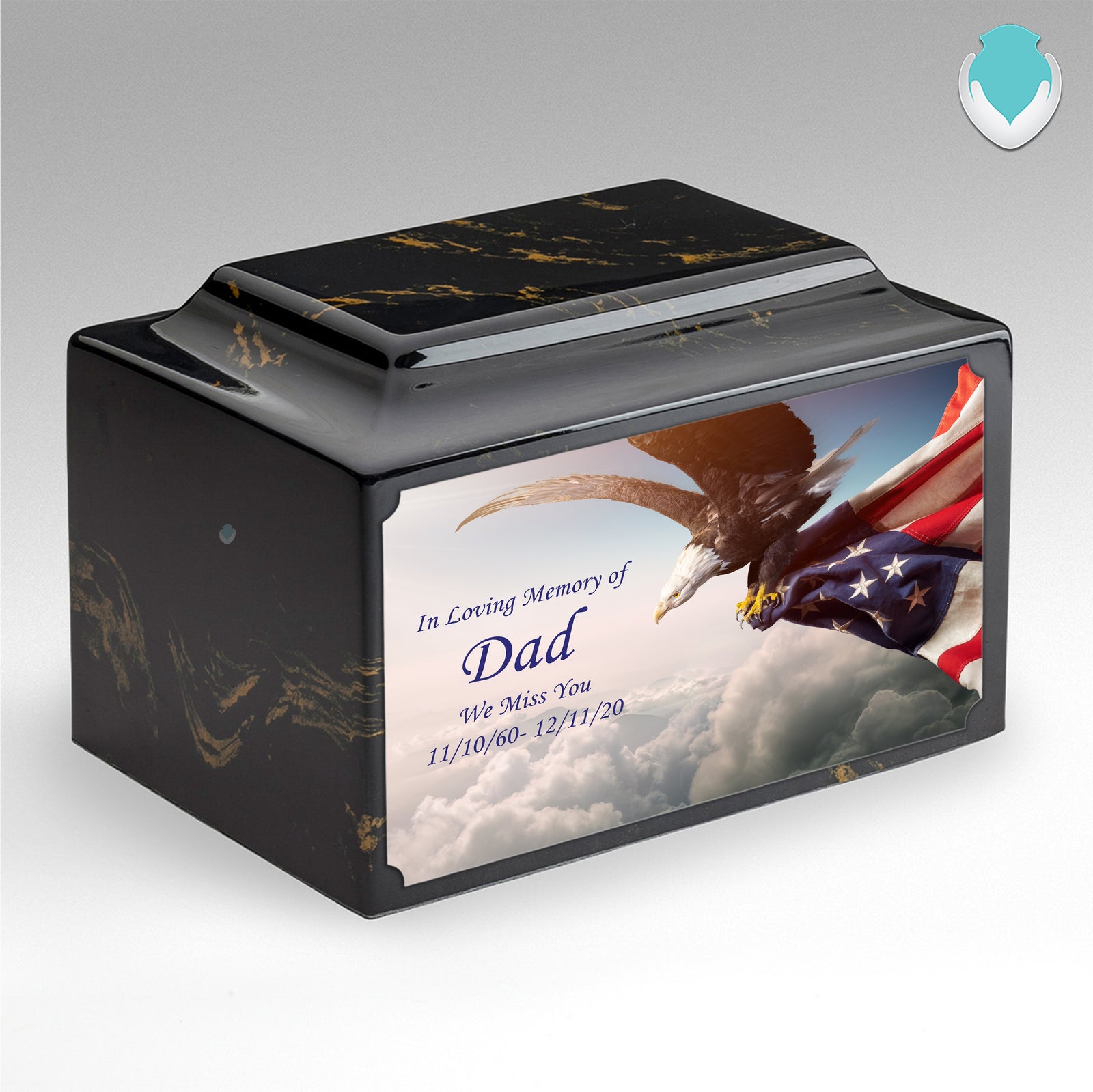 Adult Legacy Custom Printed American Eagle Cultured Marble Urns by MacKenzie