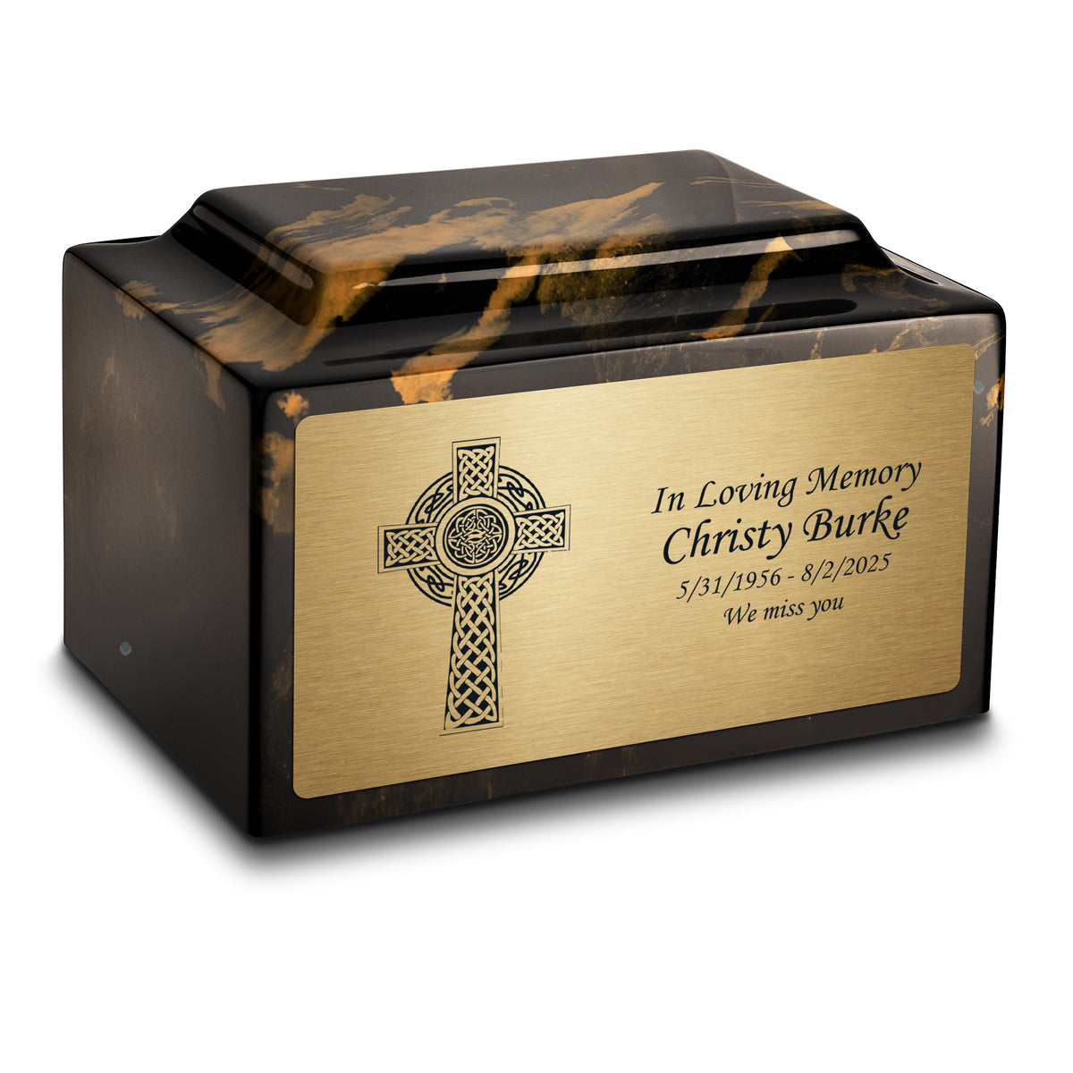Adult Legacy Celtic Cross Cultured Marble Urns by MacKenzie