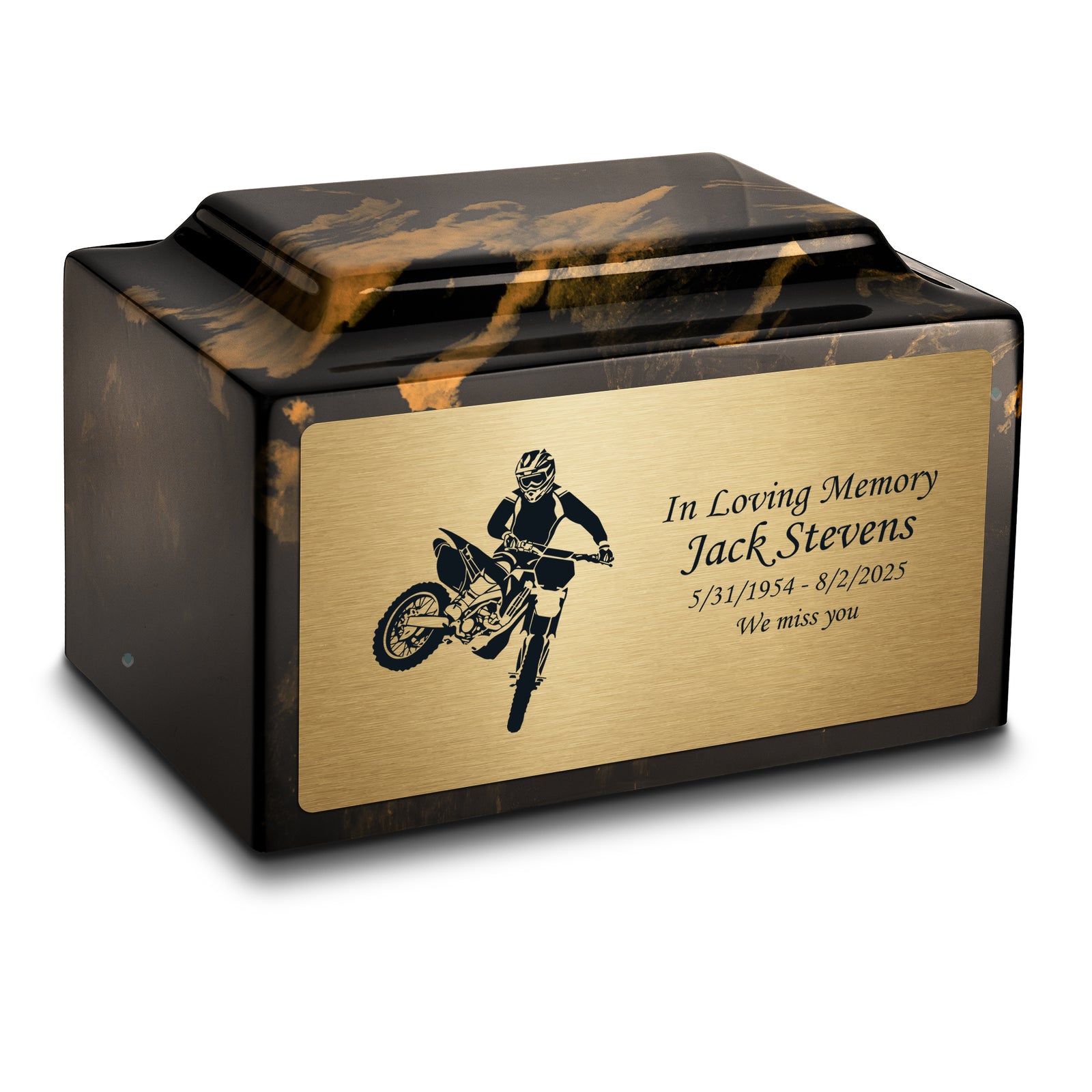 Adult Legacy Dirt Bike Cultured Marble Urns by MacKenzie