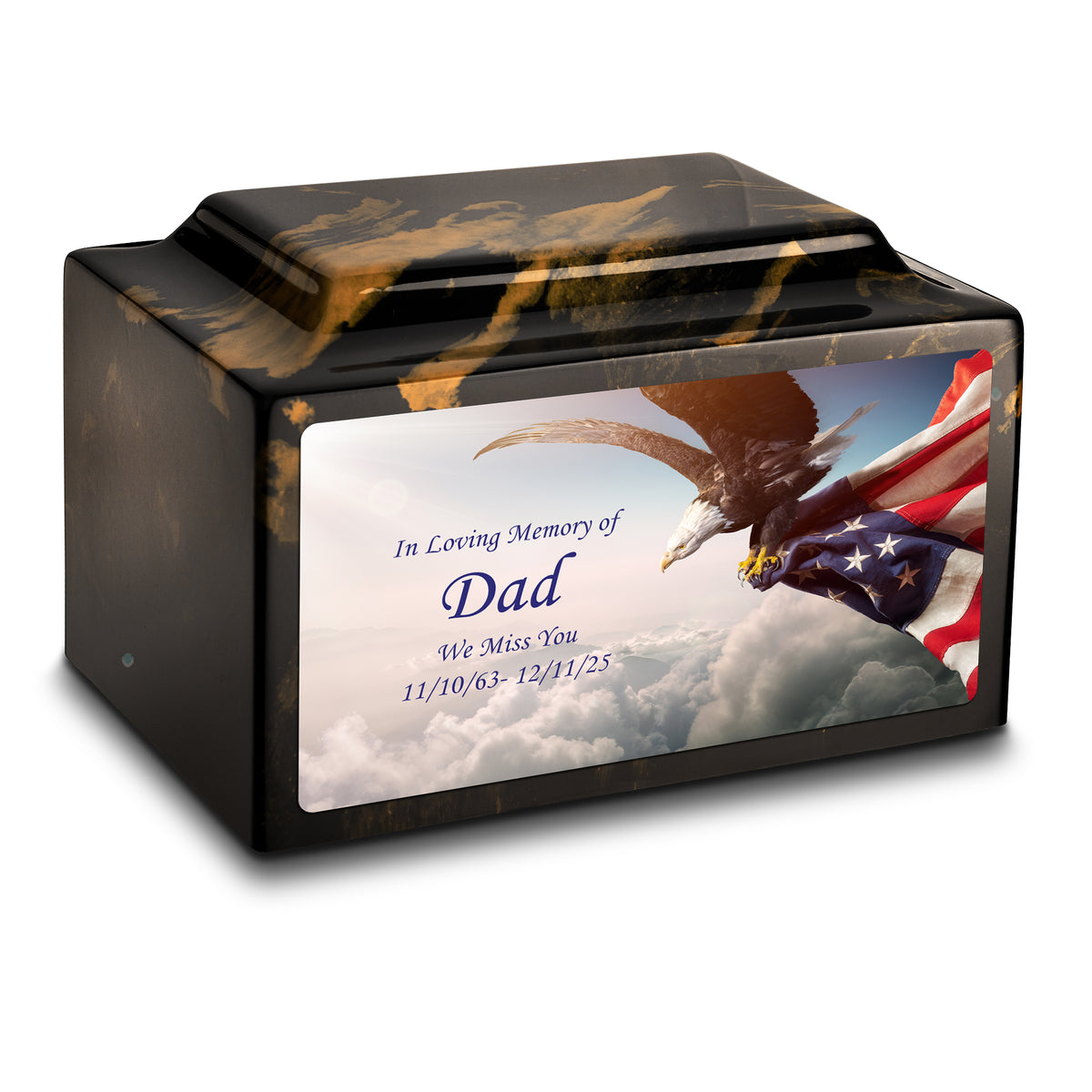 Adult Legacy Custom Printed American Eagle Cultured Marble Urns by MacKenzie