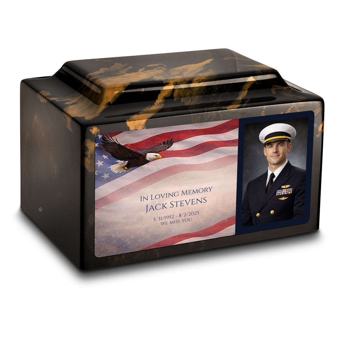 Adult Legacy Portrait American Eagle Cultured Marble Urns by MacKenzie