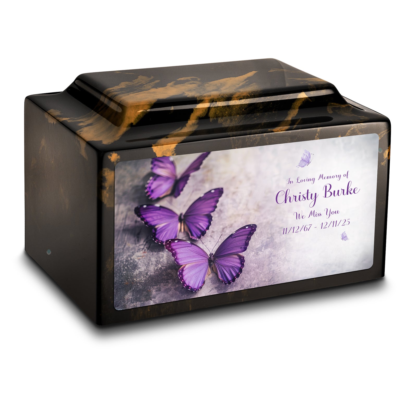 Adult Legacy Custom Printed Butterflies Cultured Marble Urns by MacKenzie