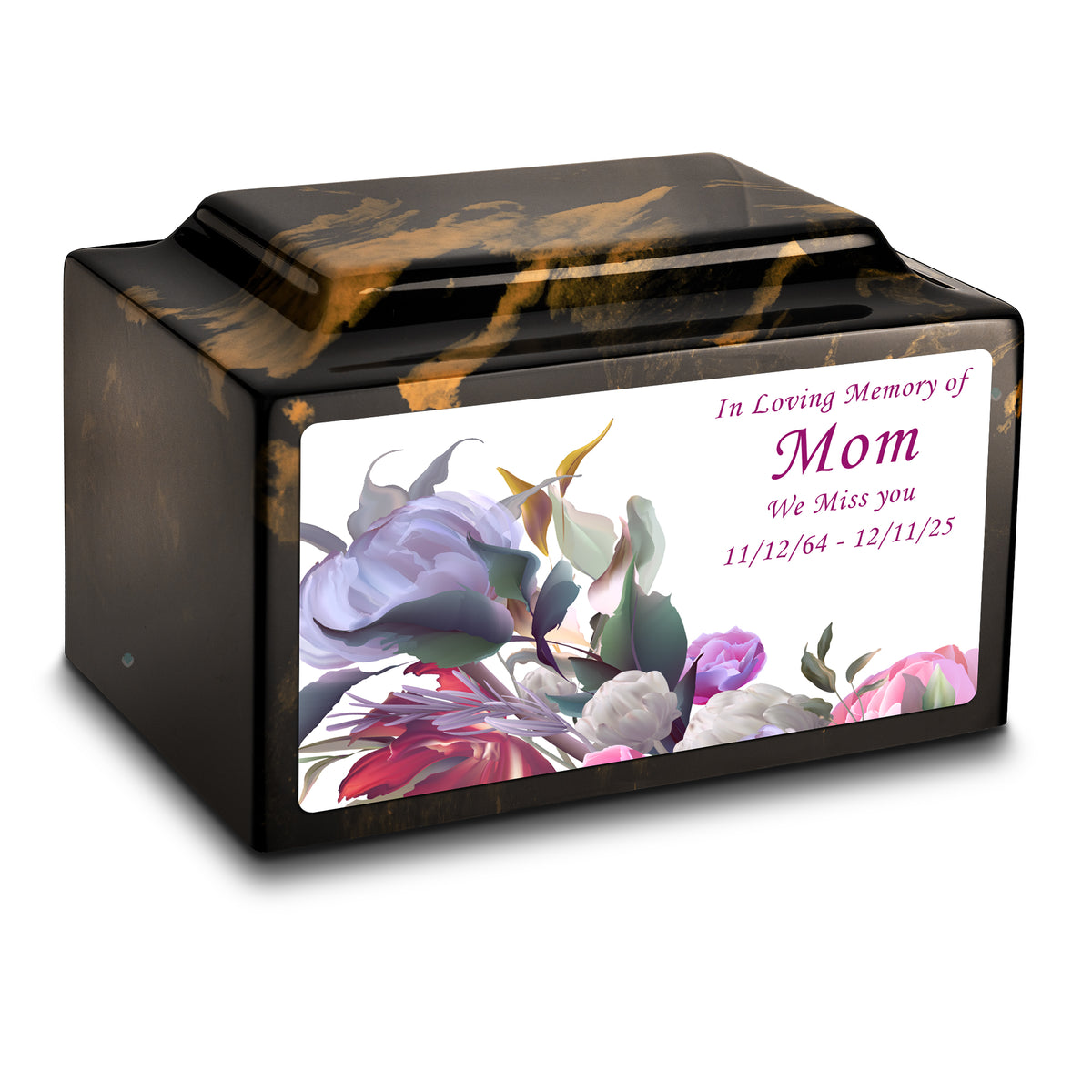 Adult Legacy Custom Printed Modern Flowers Cultured Marble Urns by MacKenzie