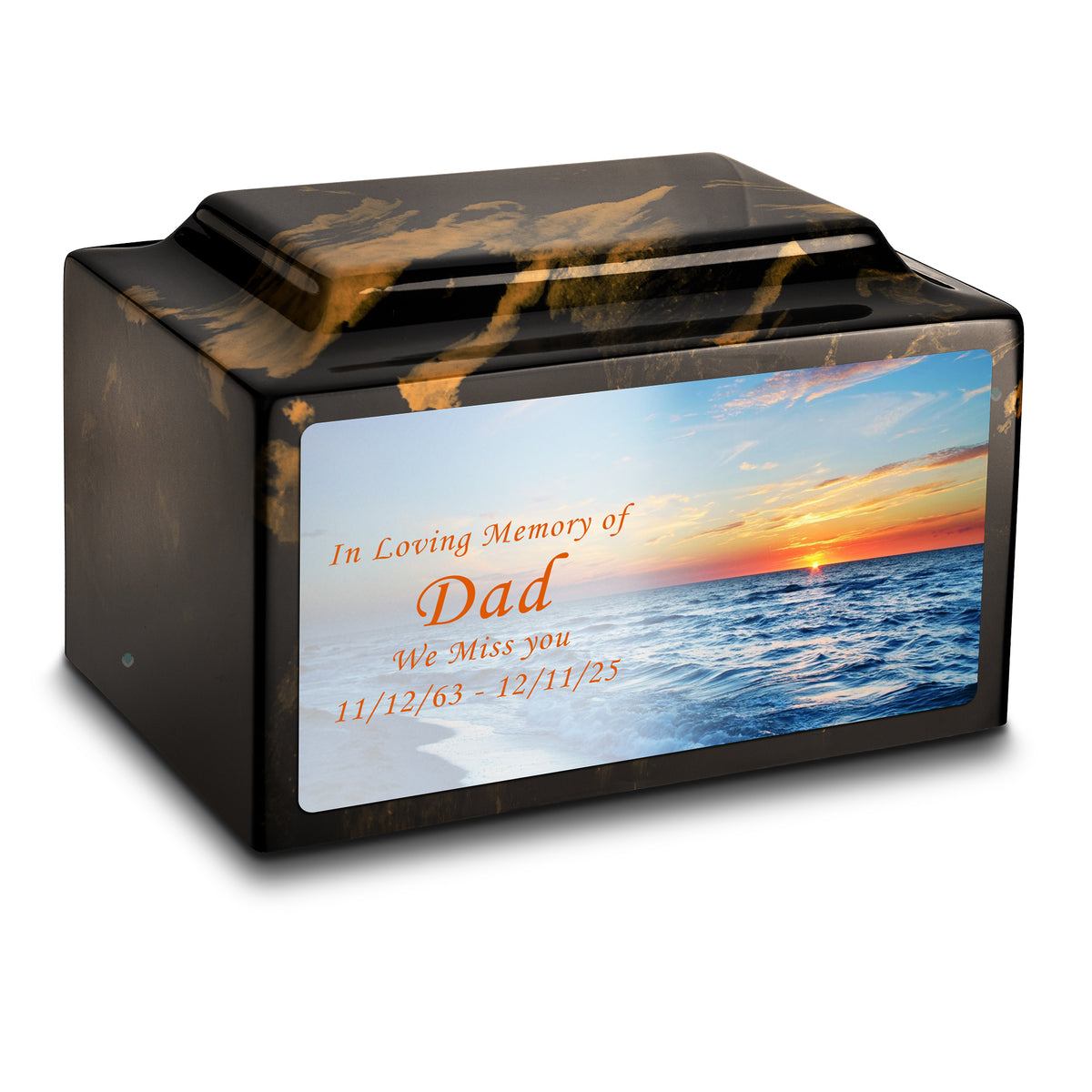 Adult Legacy Custom Printed Ocean Sunset Cultured Marble Urns by MacKenzie