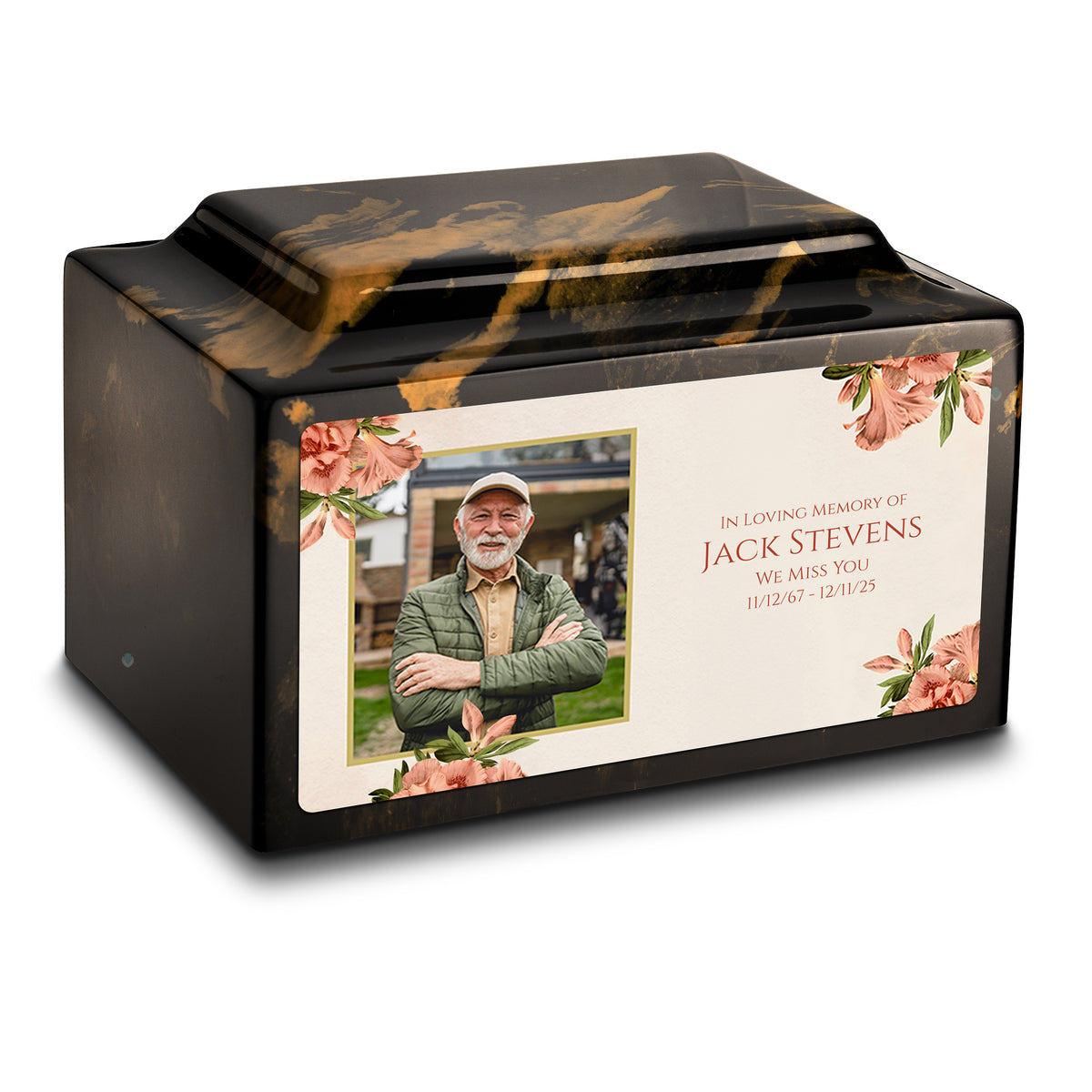 Adult Legacy Custom Printed Azalea Flower Cultured Marble Urns by MacKenzie