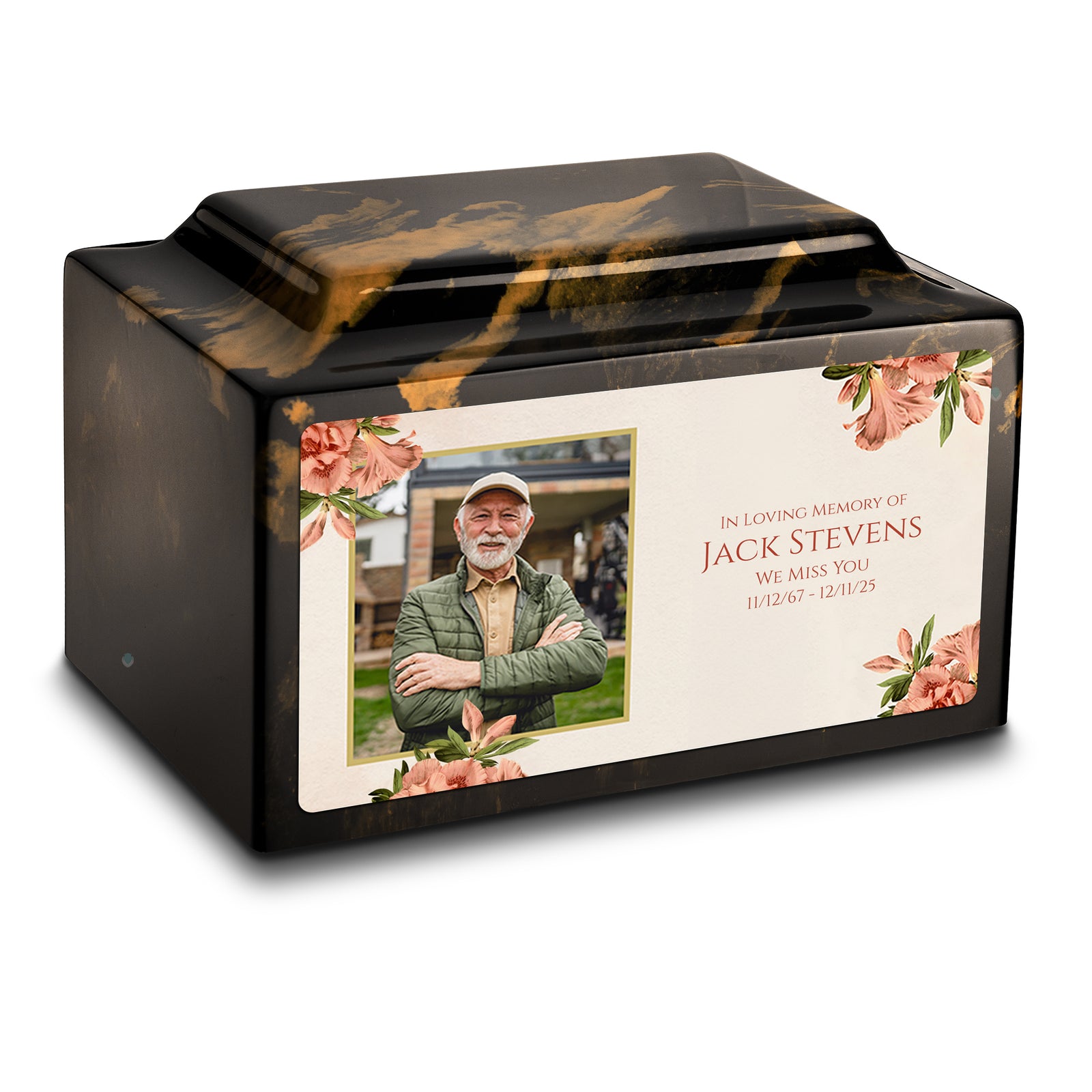 Adult Legacy Custom Printed Azalea Flower Cultured Marble Urns by MacKenzie