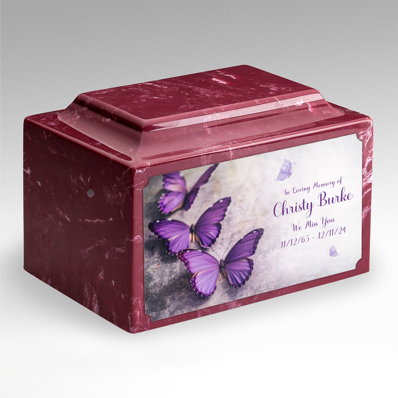 Adult Legacy Custom Printed Butterflies Cultured Marble Urns by MacKenzie