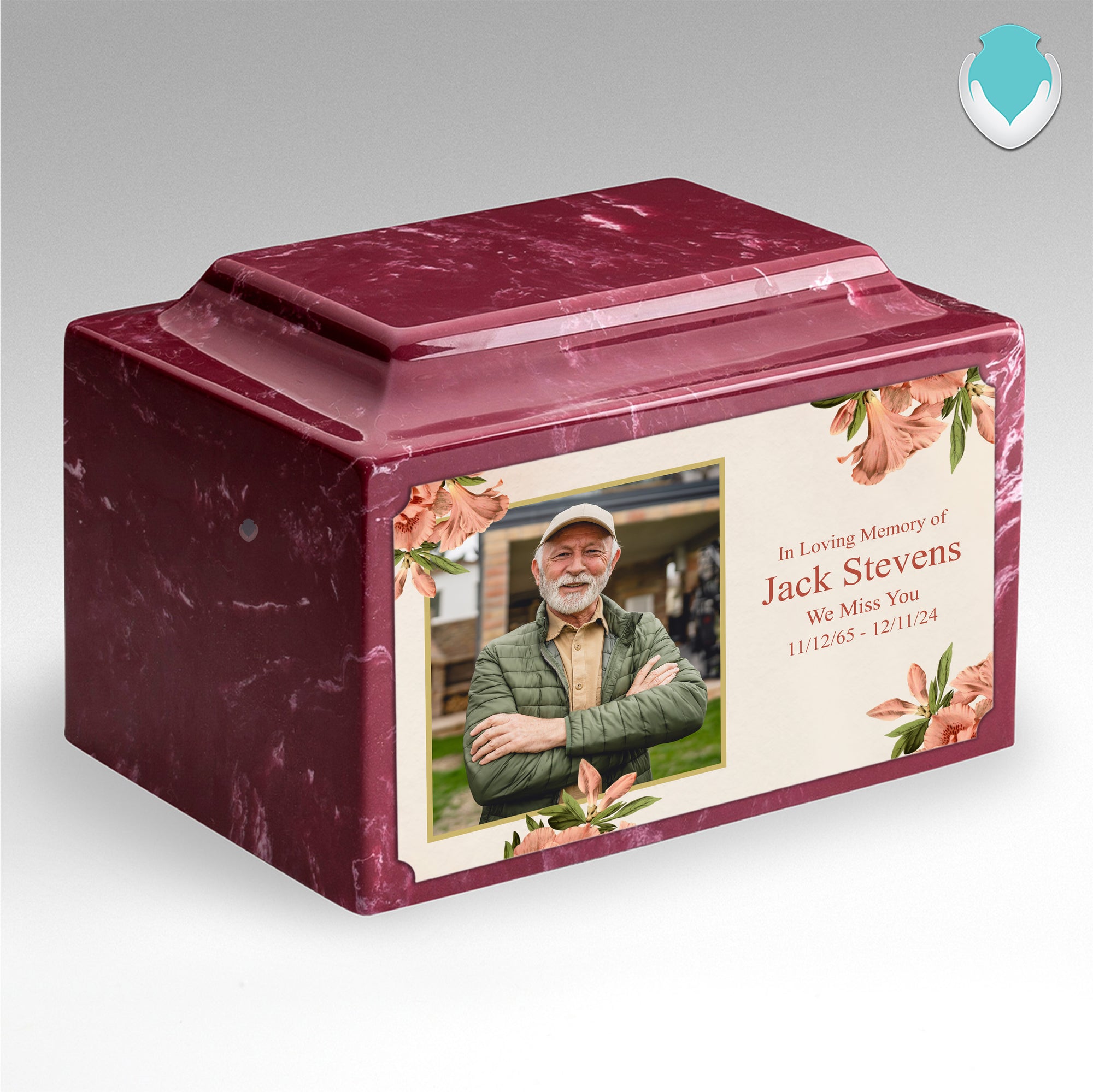 Adult Legacy Custom Printed Azalea Flower Cultured Marble Urns by MacKenzie