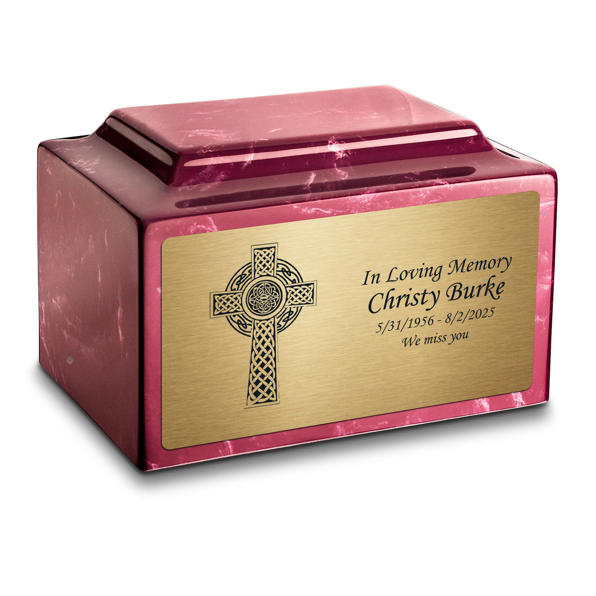 Adult Legacy Celtic Cross Cultured Marble Urns by MacKenzie