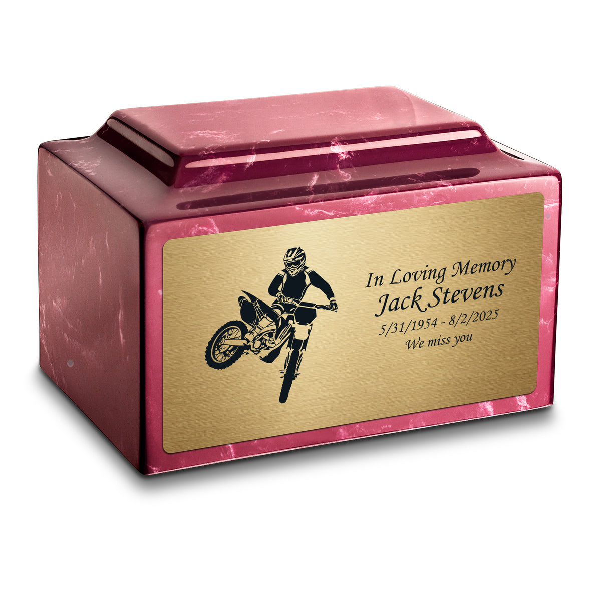 Adult Legacy Dirt Bike Cultured Marble Urns by MacKenzie