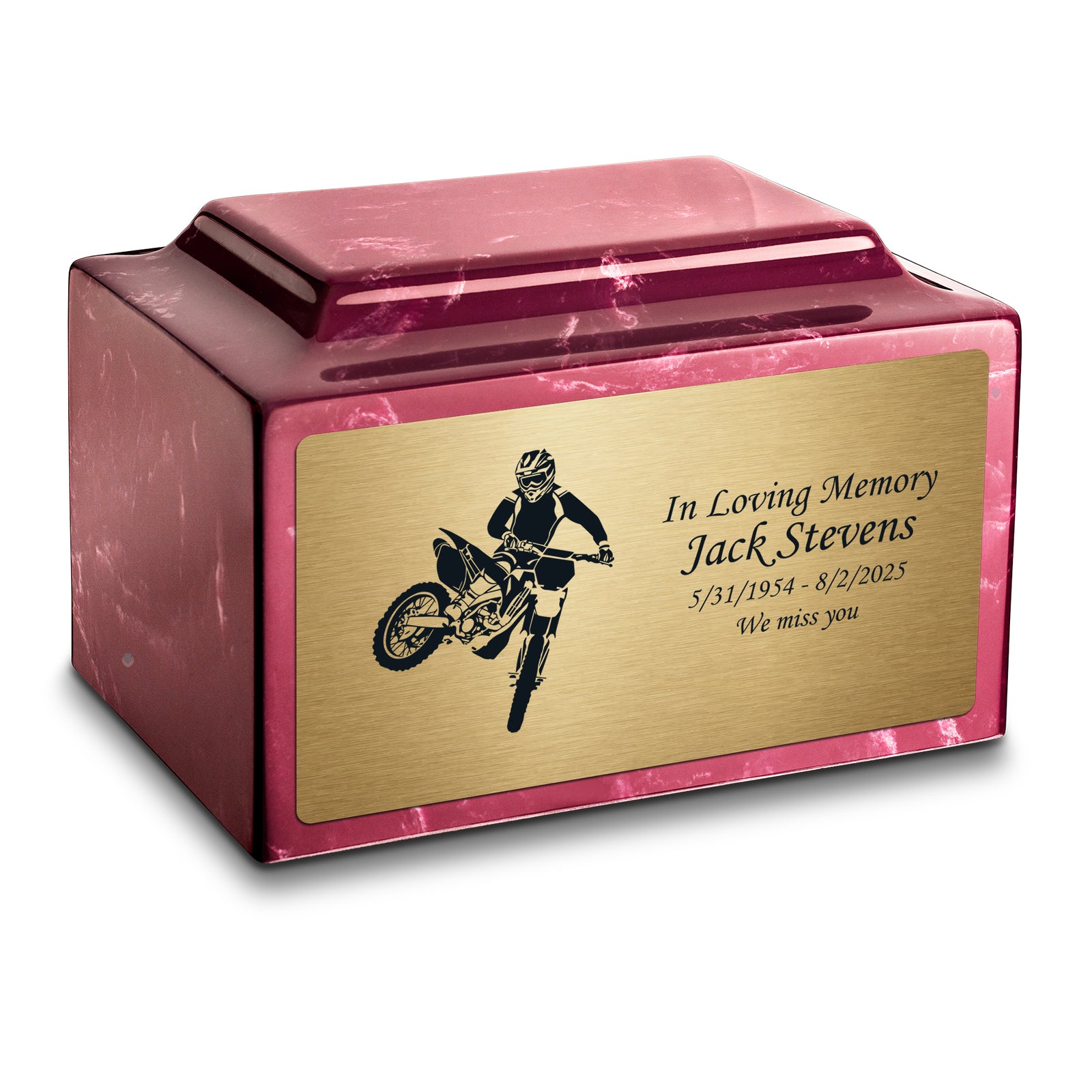 Adult Legacy Dirt Bike Cultured Marble Urns by MacKenzie