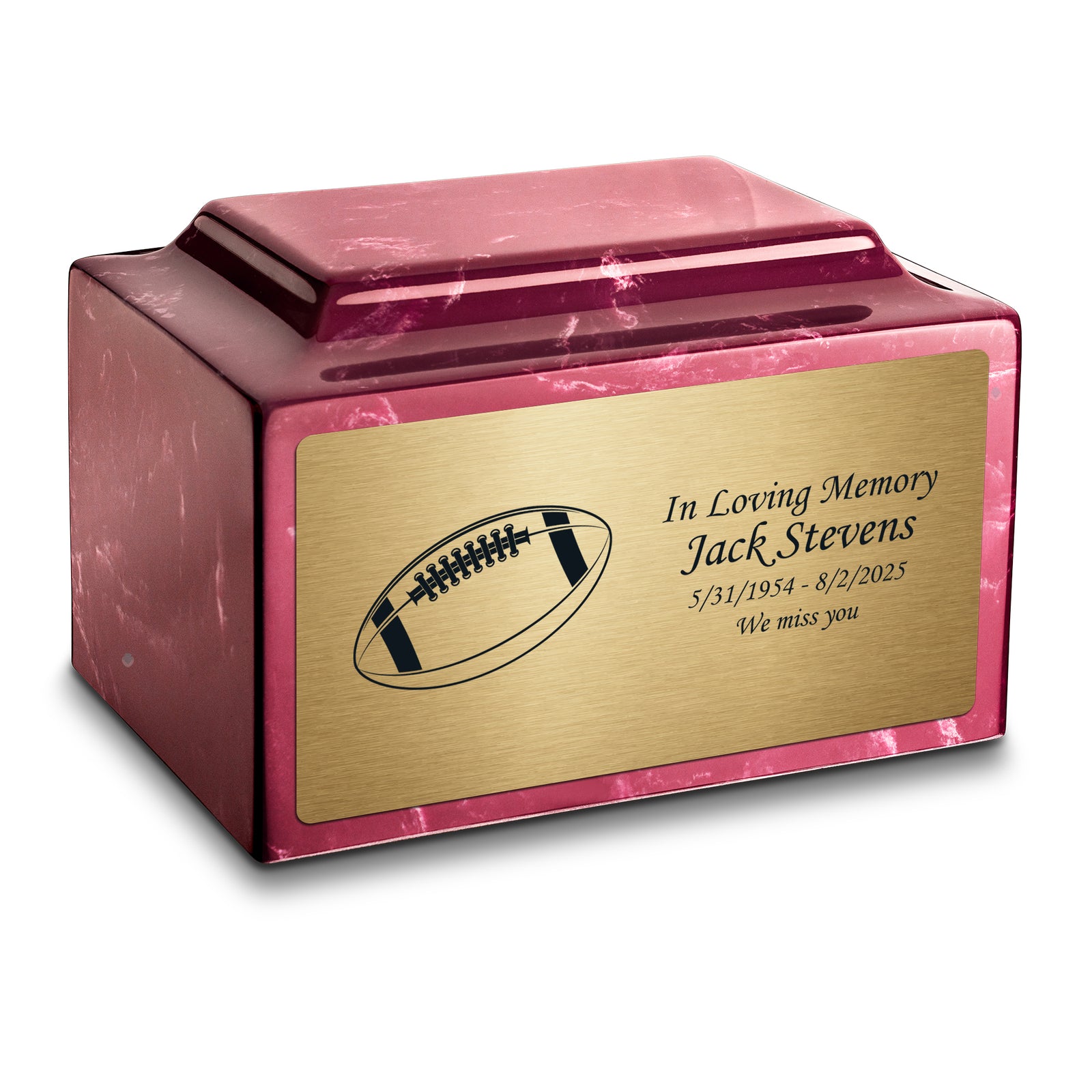 Adult Legacy Football Cultured Marble Urns by MacKenzie