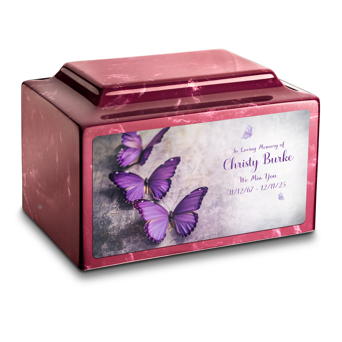 Adult Legacy Custom Printed Butterflies Cultured Marble Urns by MacKenzie