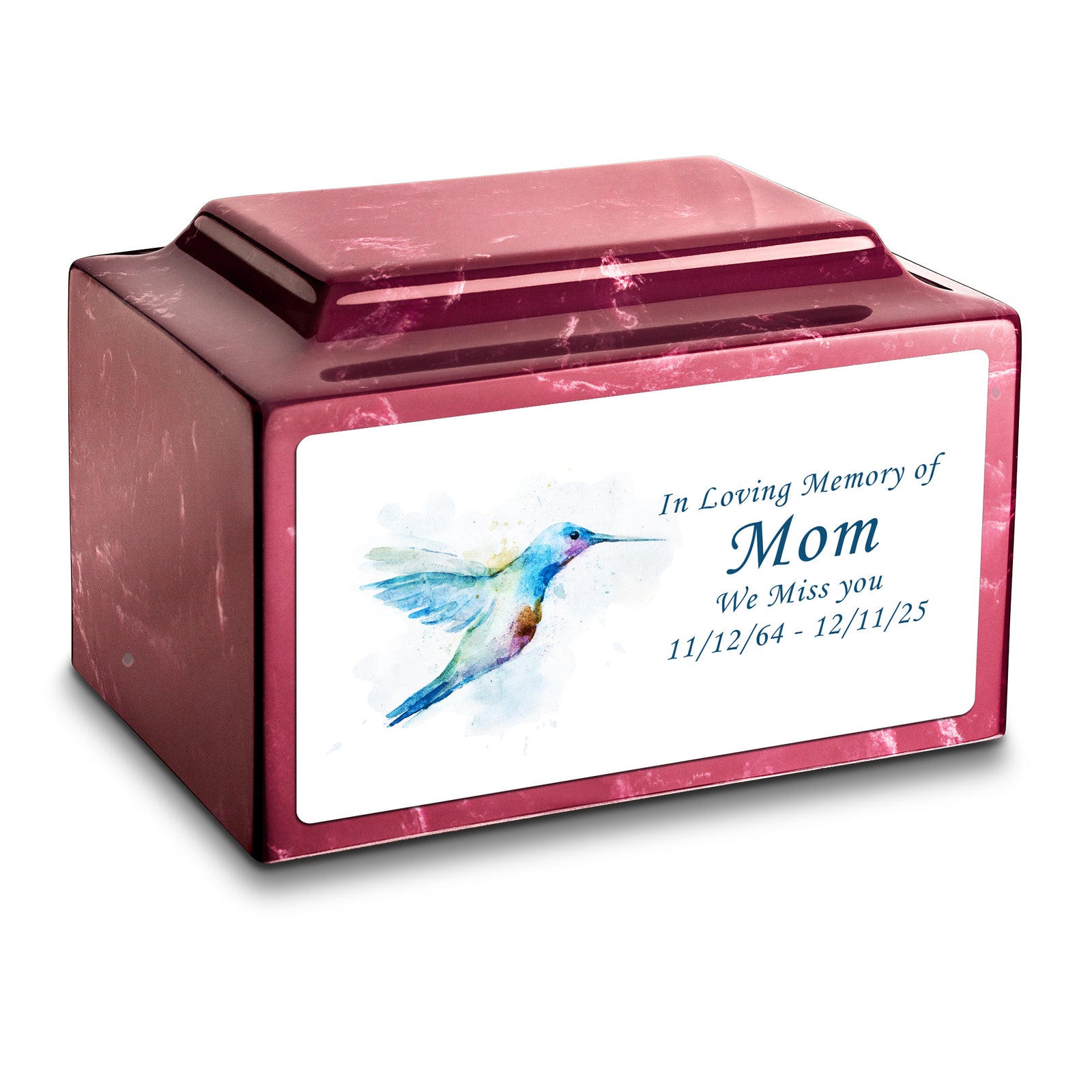 Adult Legacy Custom Printed Hummingbird Cultured Marble Urns by MacKenzie