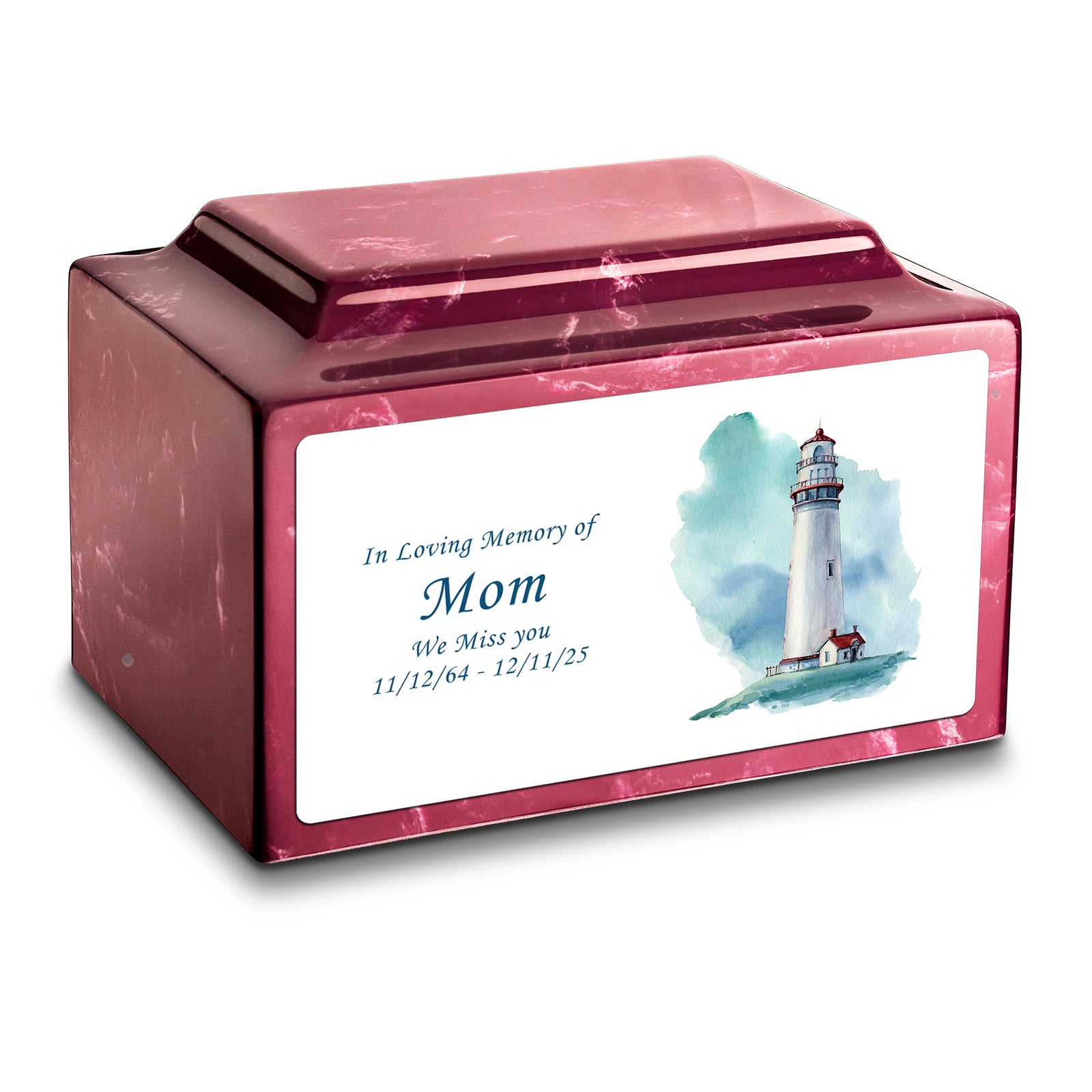 Adult Legacy Custom Printed Lighthouse Cultured Marble Urns by MacKenzie
