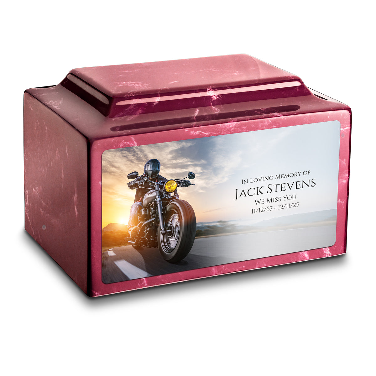 Adult Legacy Custom Printed Motorcycle Cultured Marble Urns by MacKenzie