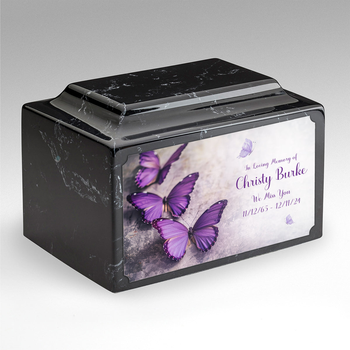 Adult Legacy Custom Printed Butterflies Cultured Marble Urns by MacKenzie