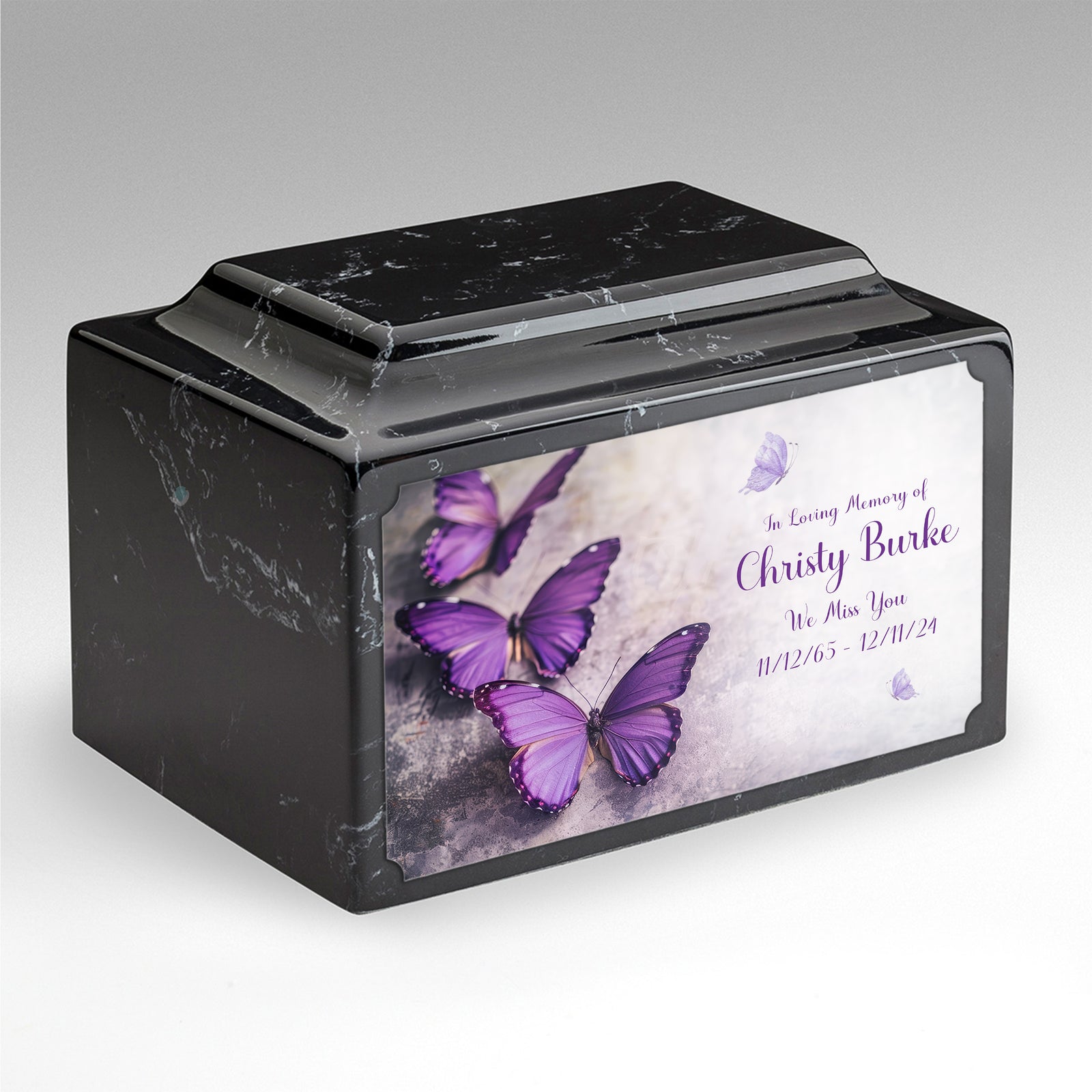 Adult Legacy Custom Printed Butterflies Cultured Marble Urns by MacKenzie