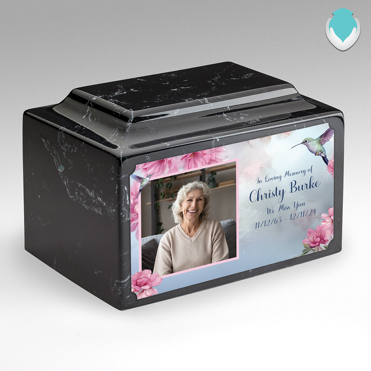 Adult Legacy Custom Printed Photo Hummingbird Cultured Marble Urns by MacKenzie