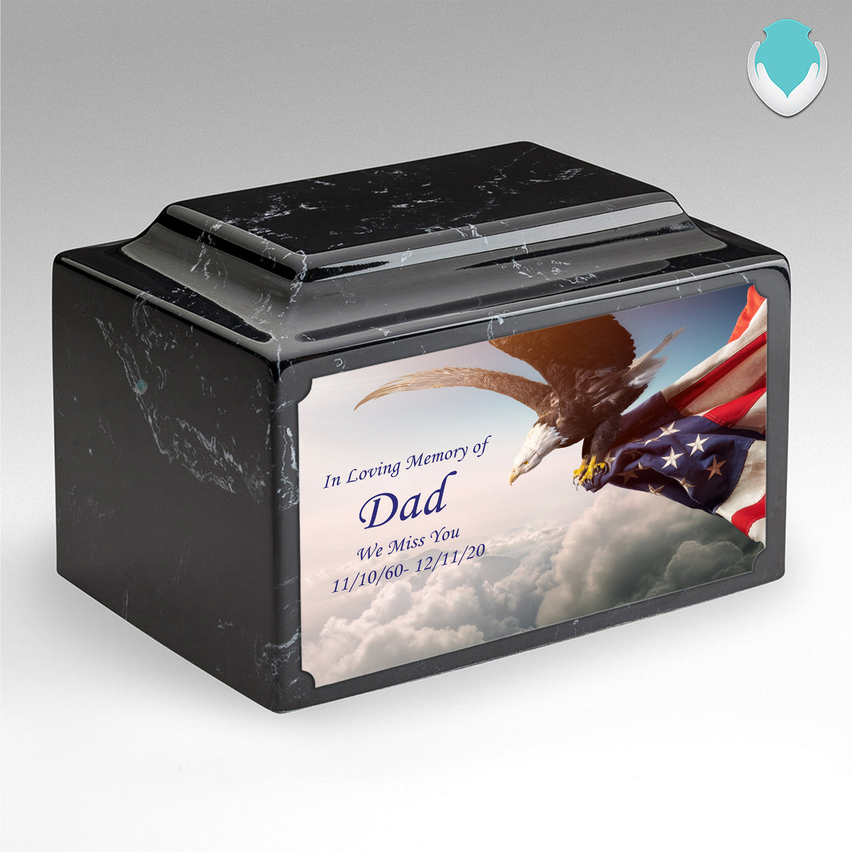 Adult Legacy Custom Printed American Eagle Cultured Marble Urns by MacKenzie