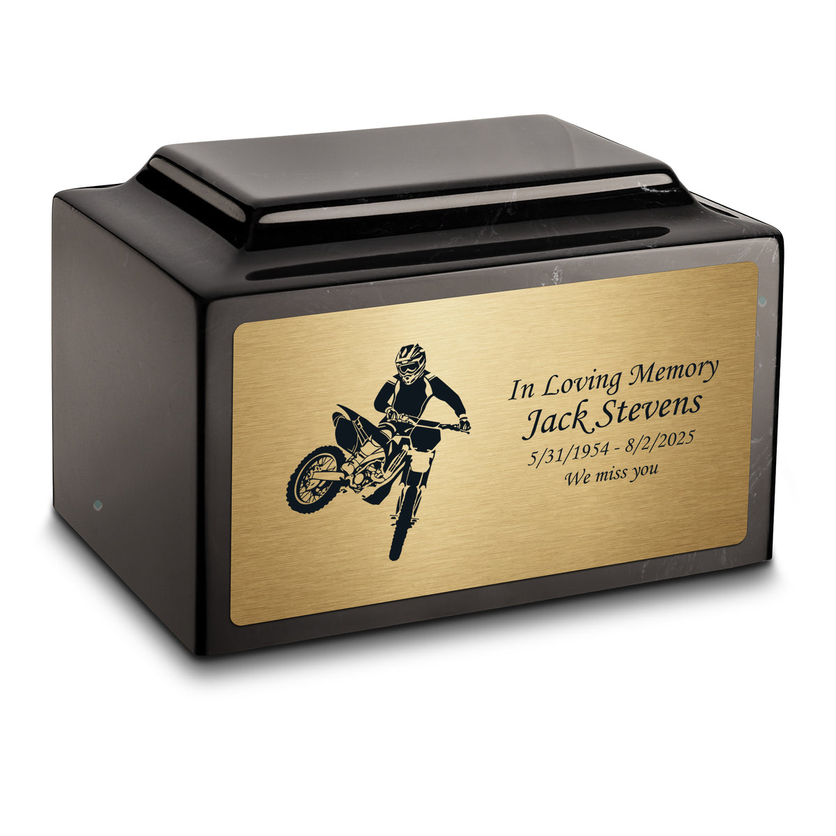 Adult Legacy Dirt Bike Cultured Marble Urns by MacKenzie
