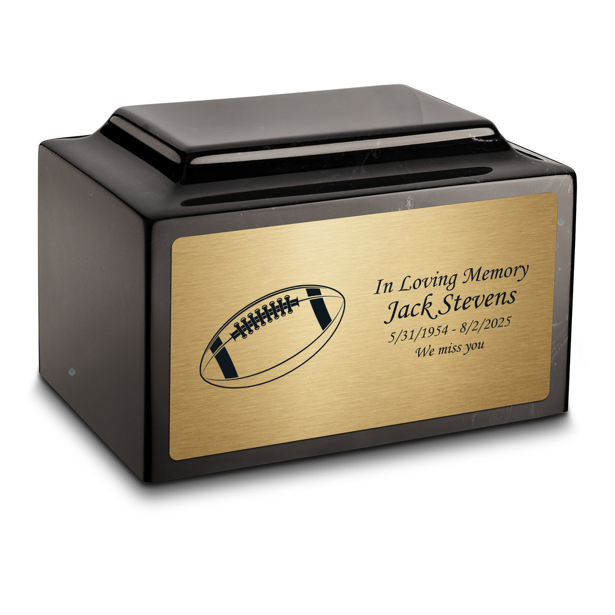 Adult Legacy Football Cultured Marble Urns by MacKenzie