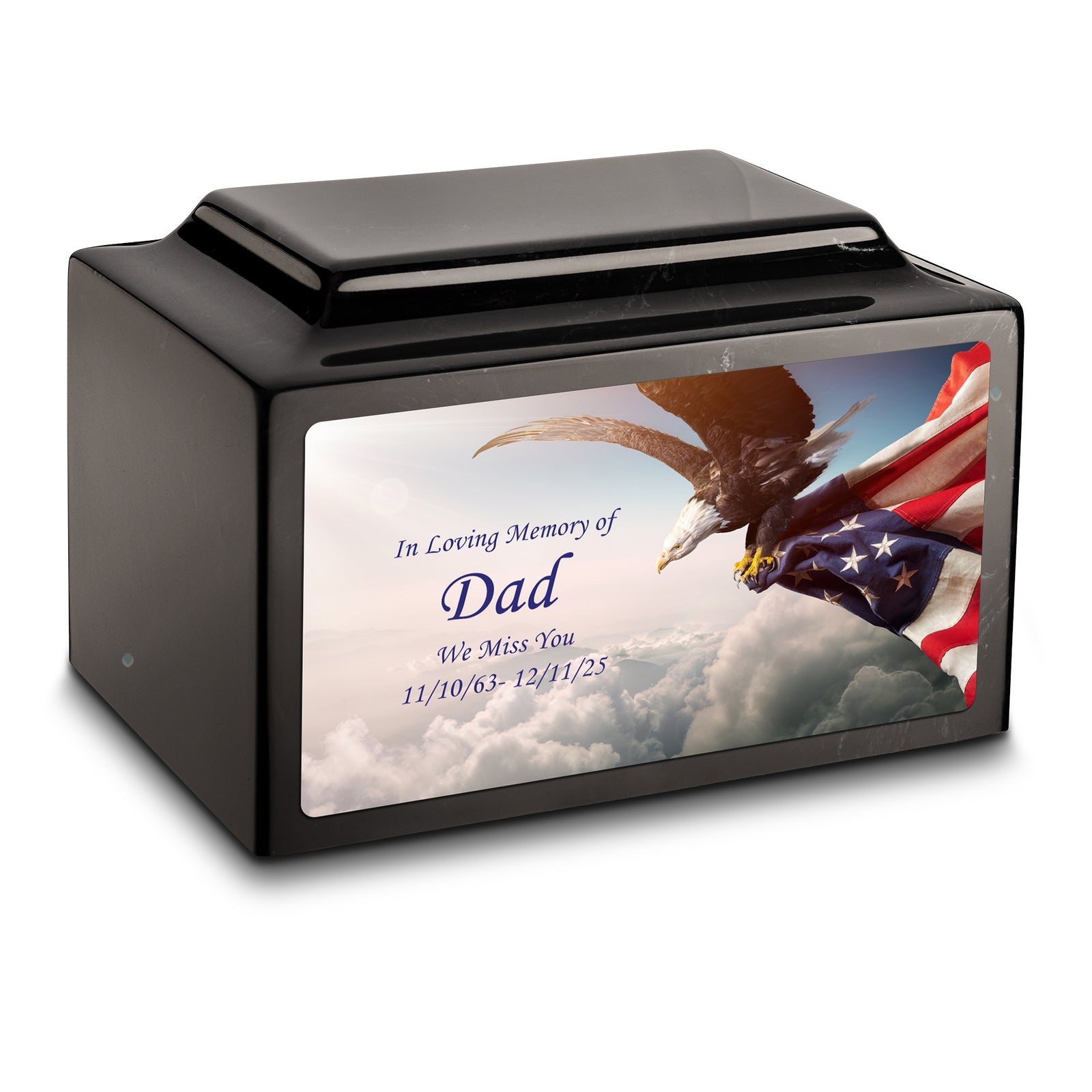 Adult Legacy Custom Printed American Eagle Cultured Marble Urns by MacKenzie