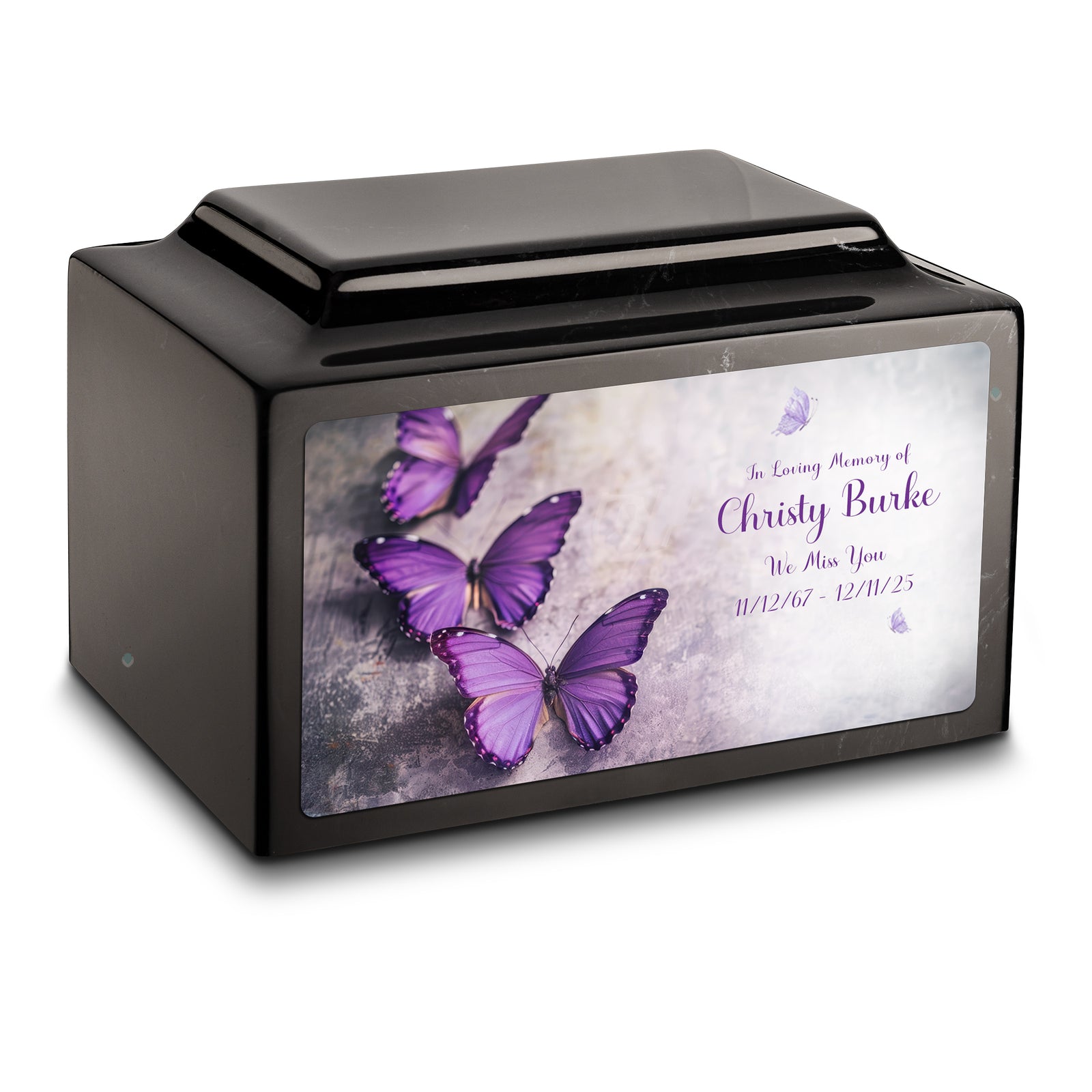 Adult Legacy Custom Printed Butterflies Cultured Marble Urns by MacKenzie