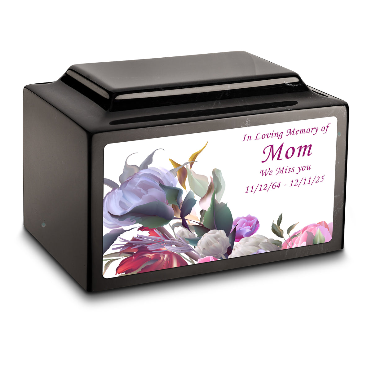 Adult Legacy Custom Printed Modern Flowers Cultured Marble Urns by MacKenzie