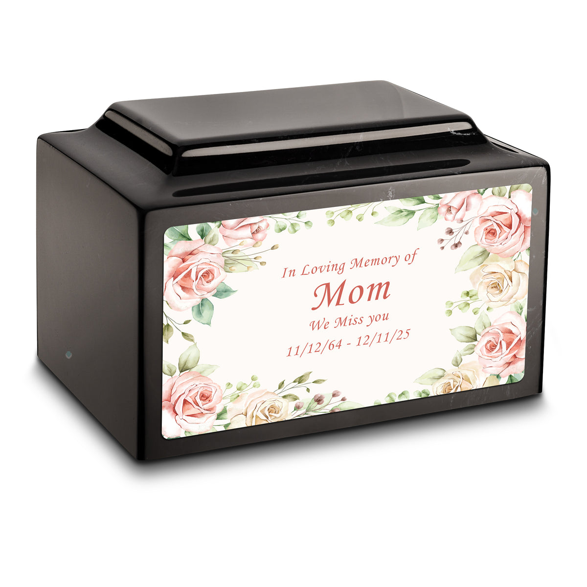 Adult Legacy Custom Printed Flower Frame Cultured Marble Urns by MacKenzie