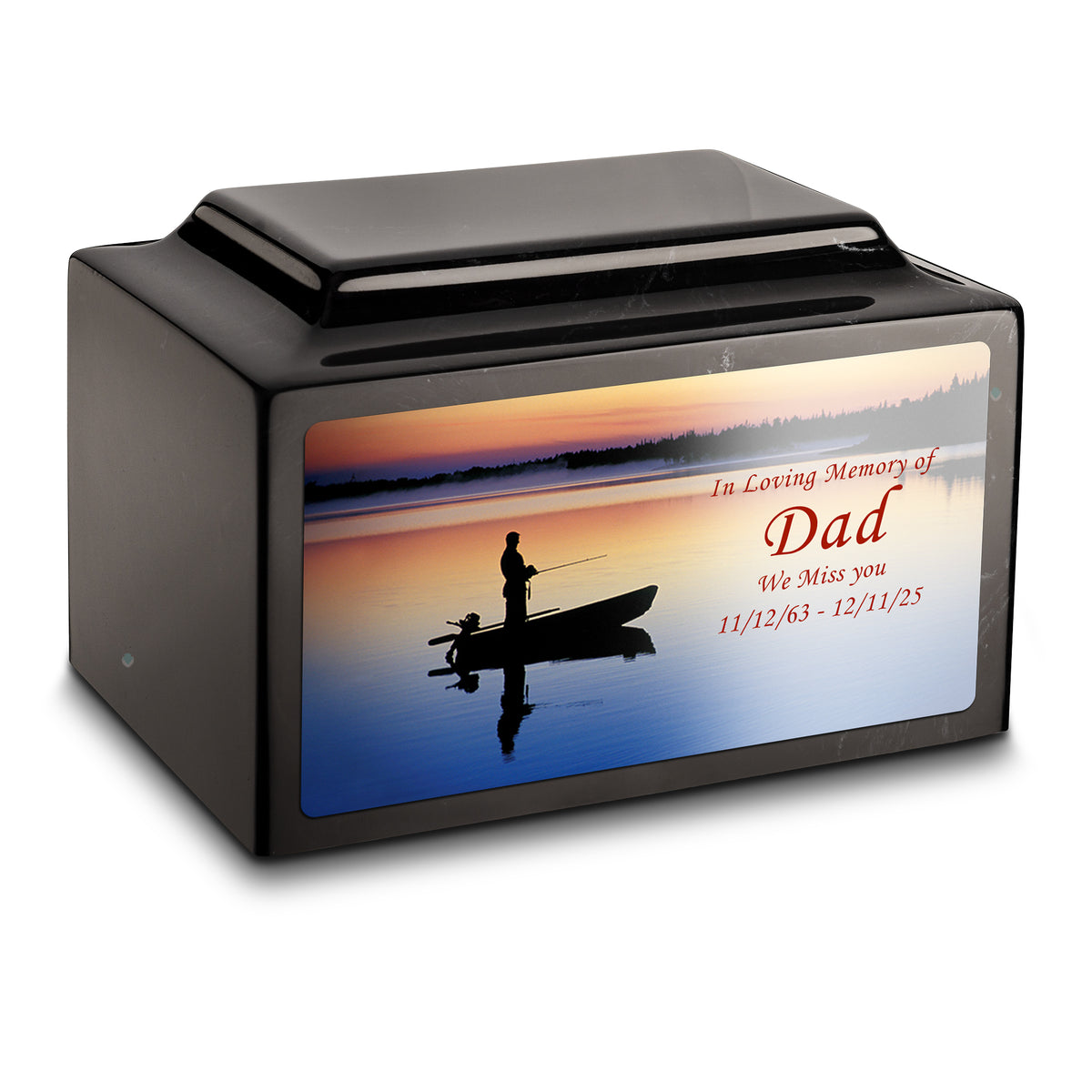 Adult Legacy Custom Printed Fishing Cultured Marble Urns by MacKenzie