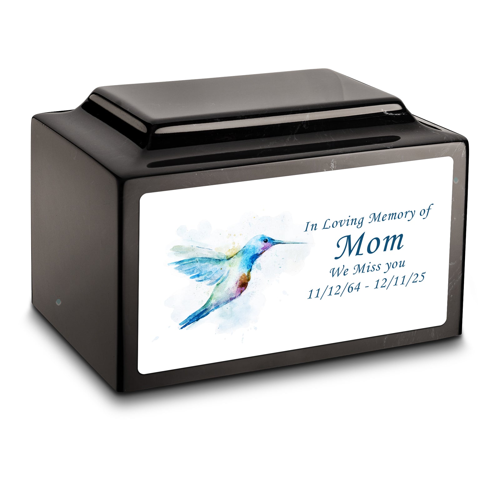 Adult Legacy Custom Printed Hummingbird Cultured Marble Urns by MacKenzie
