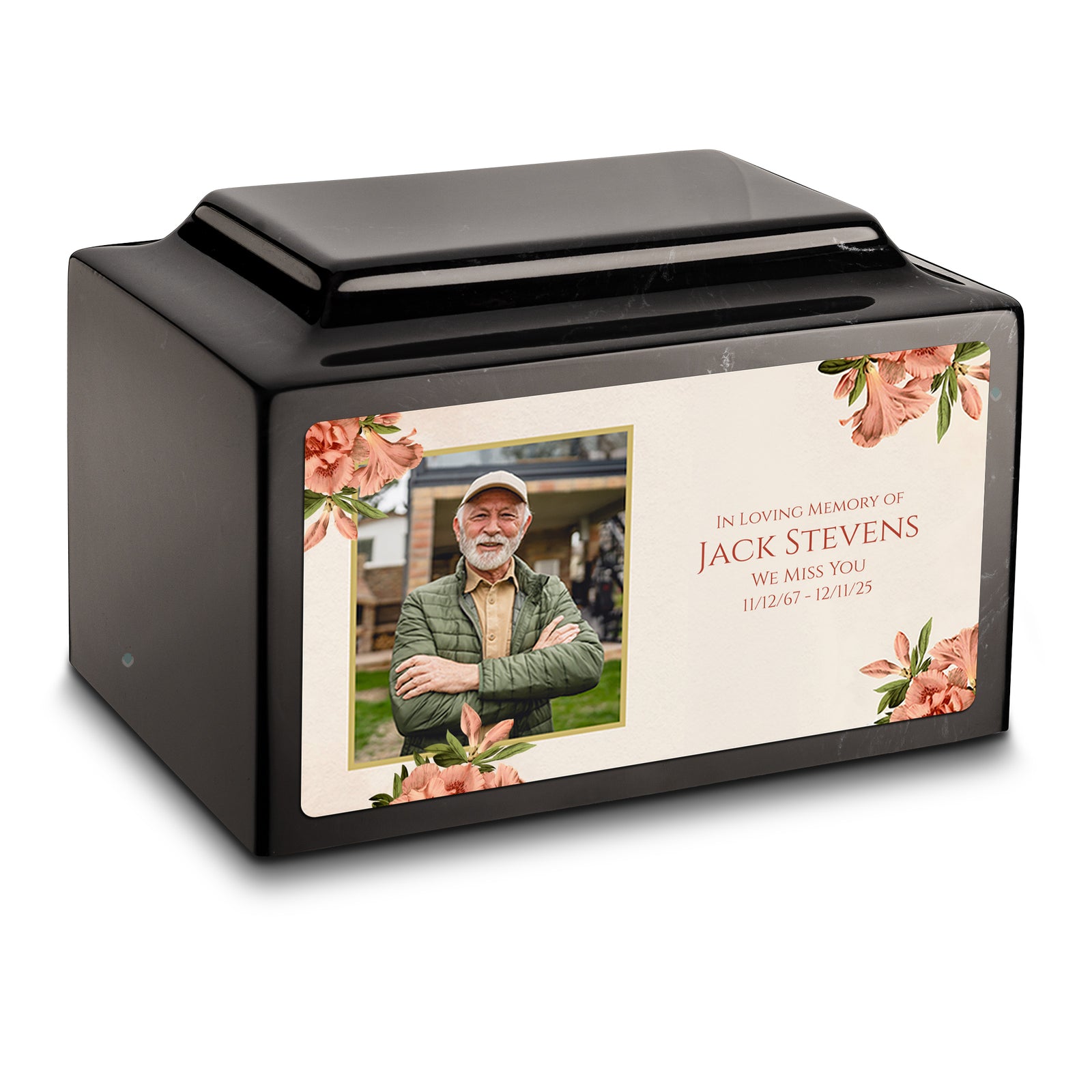 Adult Legacy Custom Printed Azalea Flower Cultured Marble Urns by MacKenzie