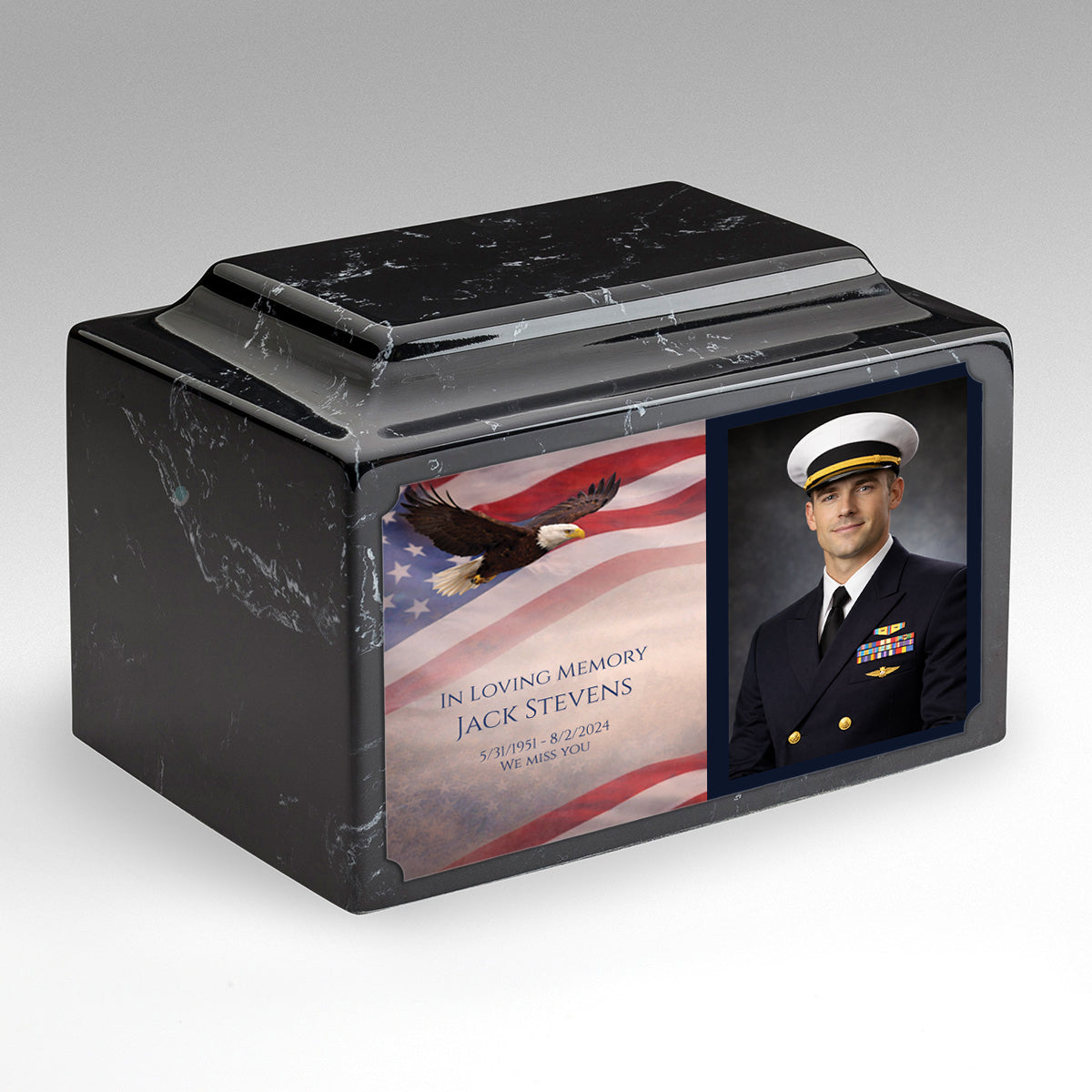 Adult Legacy Portrait American Eagle Cultured Marble Urns by MacKenzie