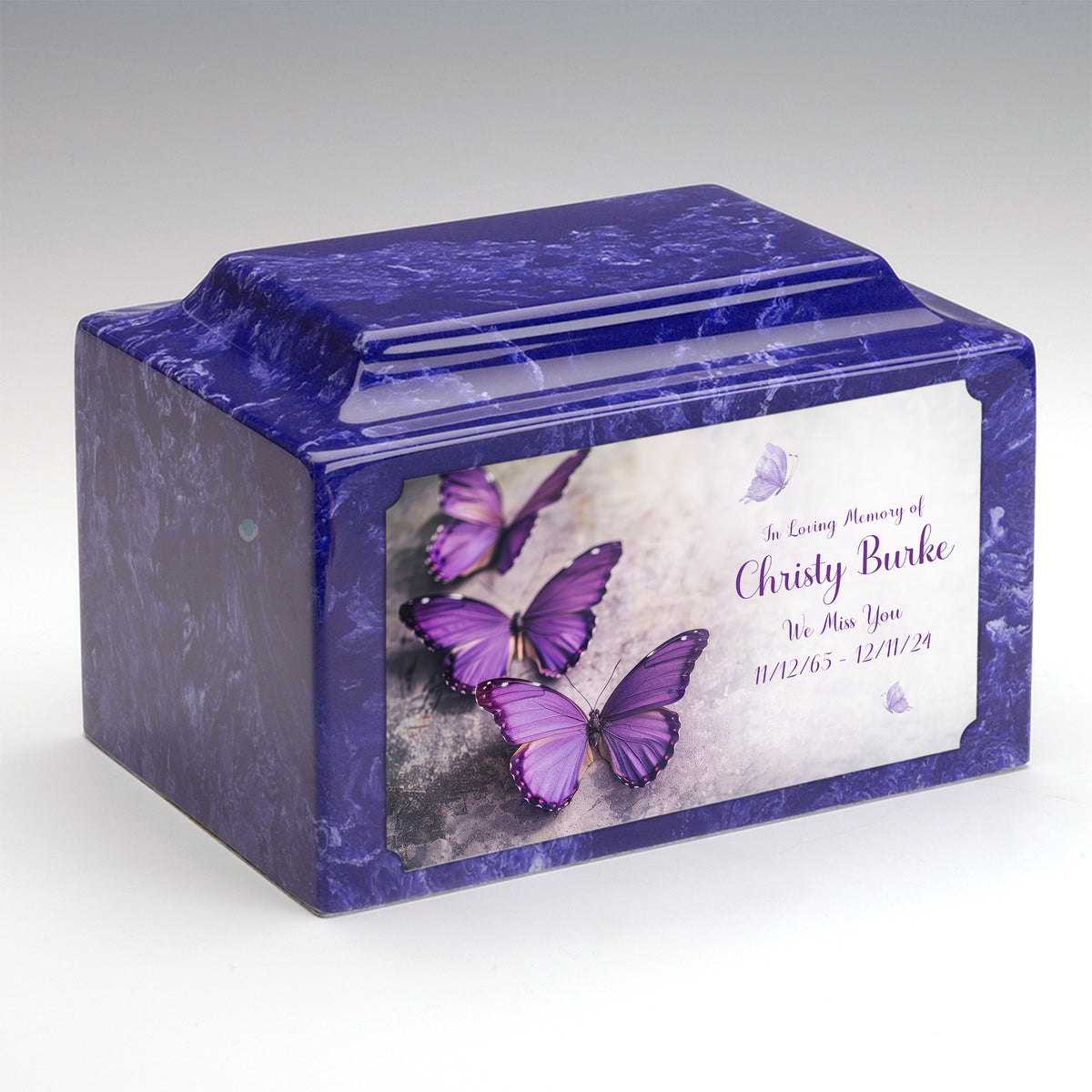 Adult Legacy Custom Printed Butterflies Cultured Marble Urns by MacKenzie