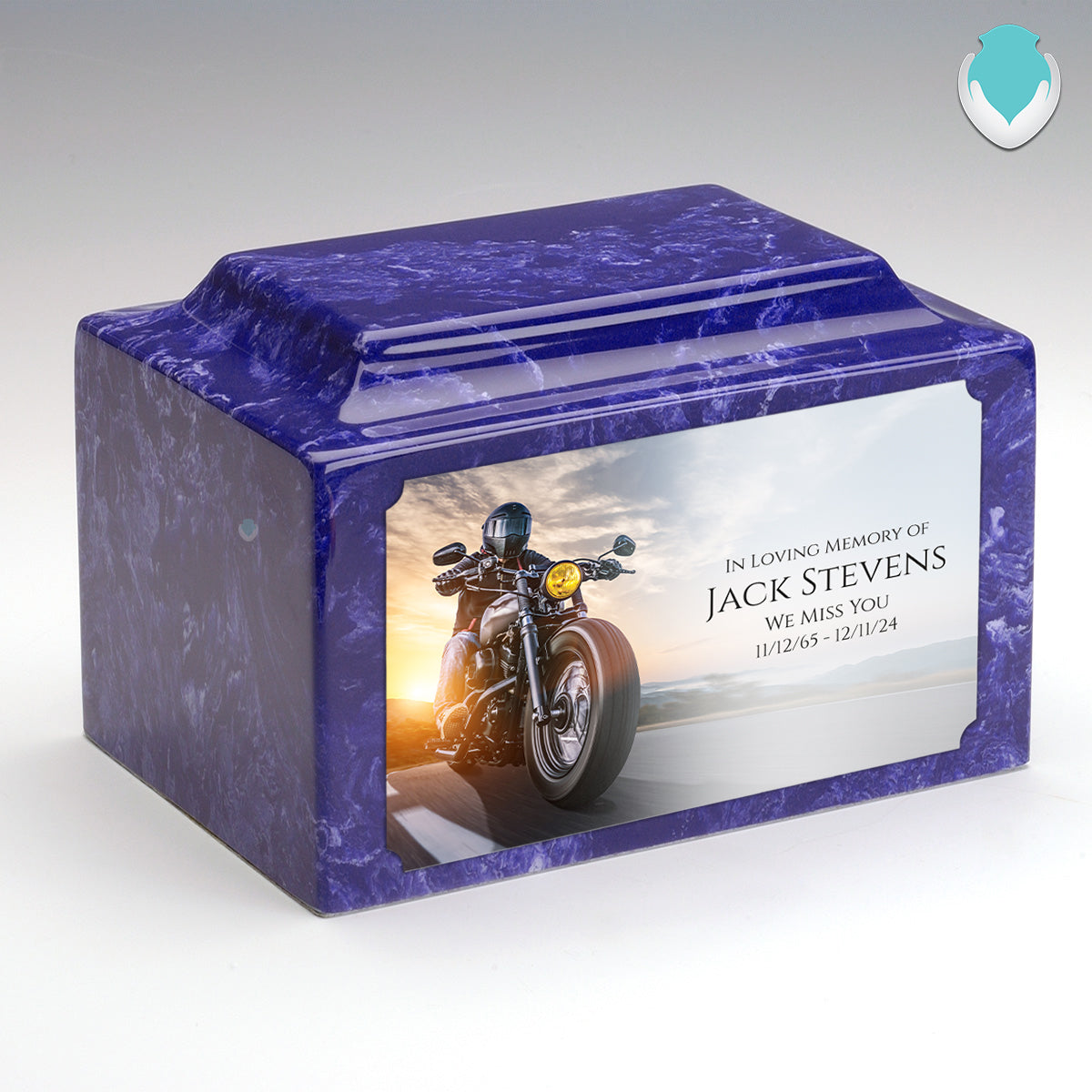 Adult Legacy Custom Printed Motorcycle Cultured Marble Urns by MacKenzie