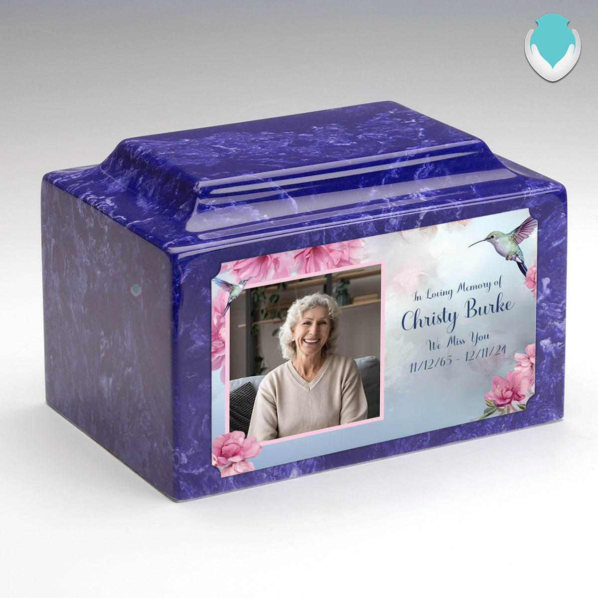 Adult Legacy Custom Printed Photo Hummingbird Cultured Marble Urns by MacKenzie