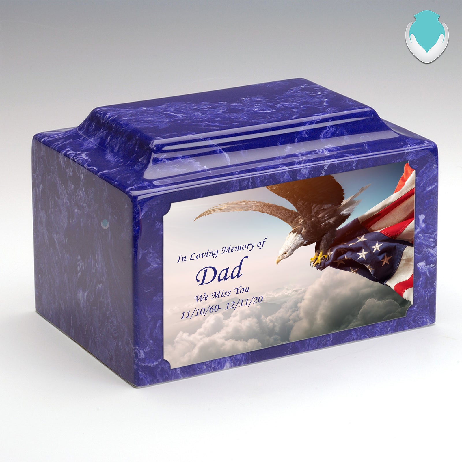 Adult Legacy Custom Printed American Eagle Cultured Marble Urns by MacKenzie