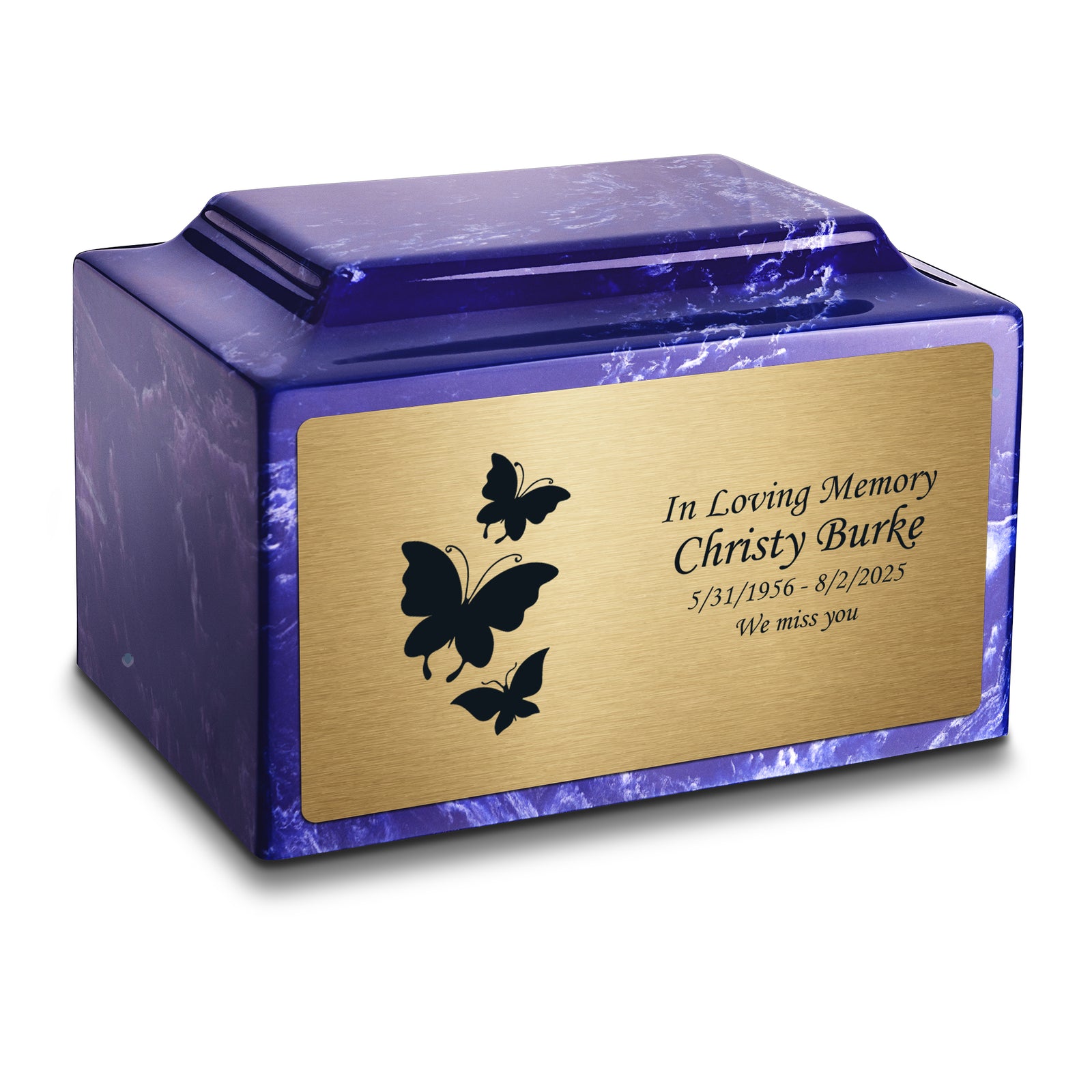 Adult Legacy Butterflies Cultured Marble Urns by MacKenzie
