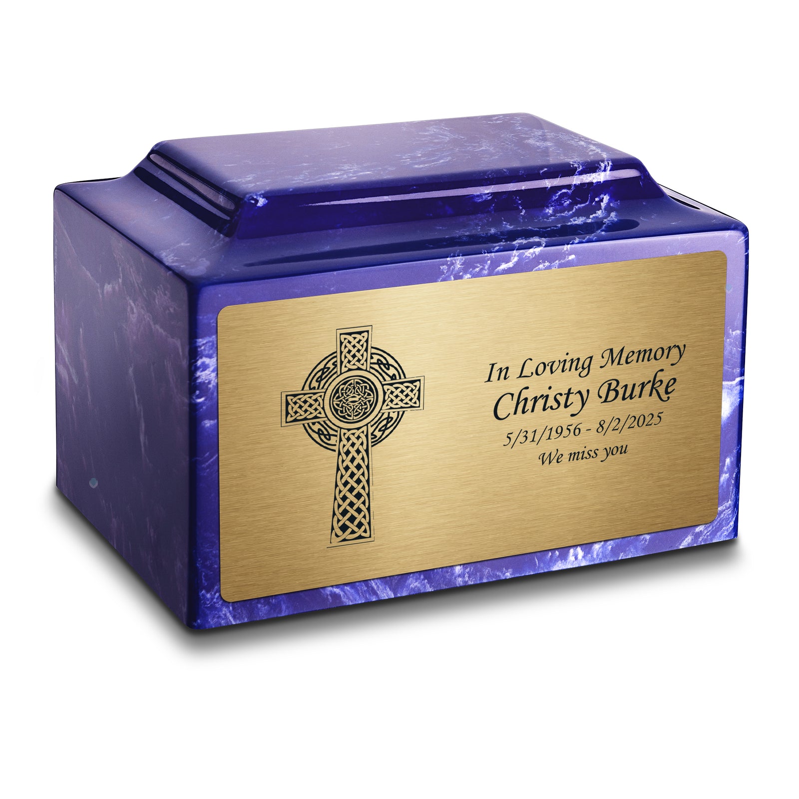 Adult Legacy Celtic Cross Cultured Marble Urns by MacKenzie