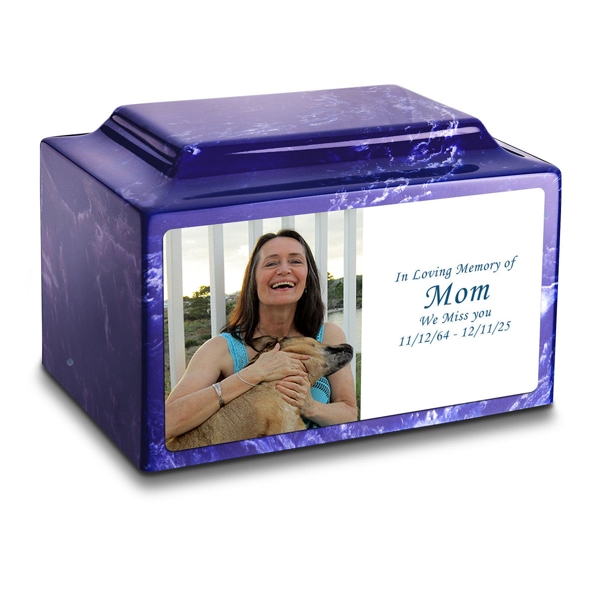 Adult Legacy Custom Printed Photo Cultured Marble Urns by MacKenzie