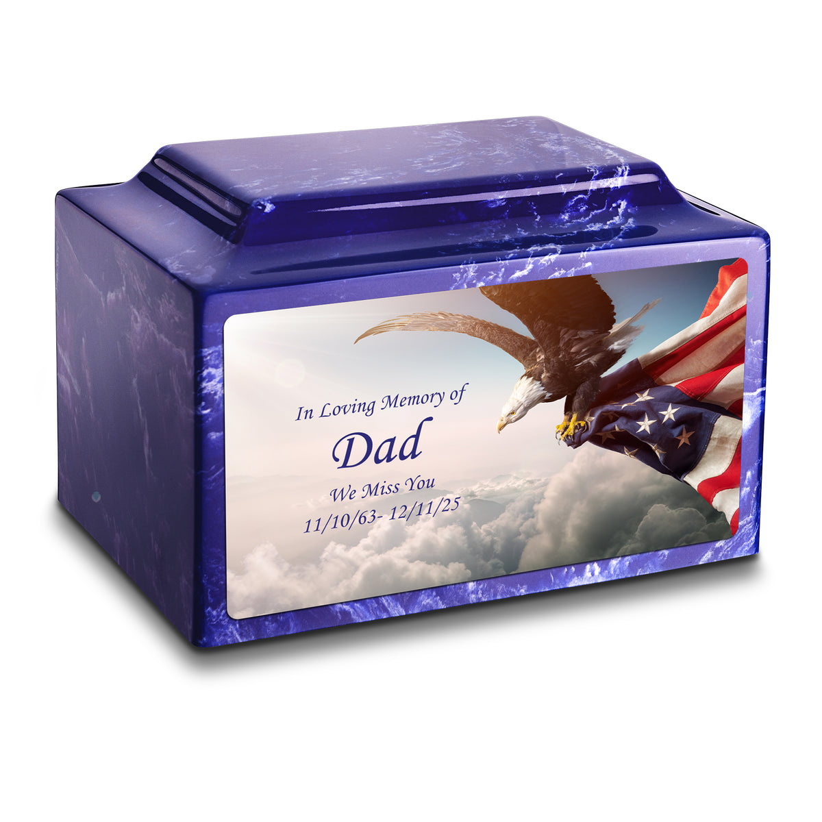 Adult Legacy Custom Printed American Eagle Cultured Marble Urns by MacKenzie