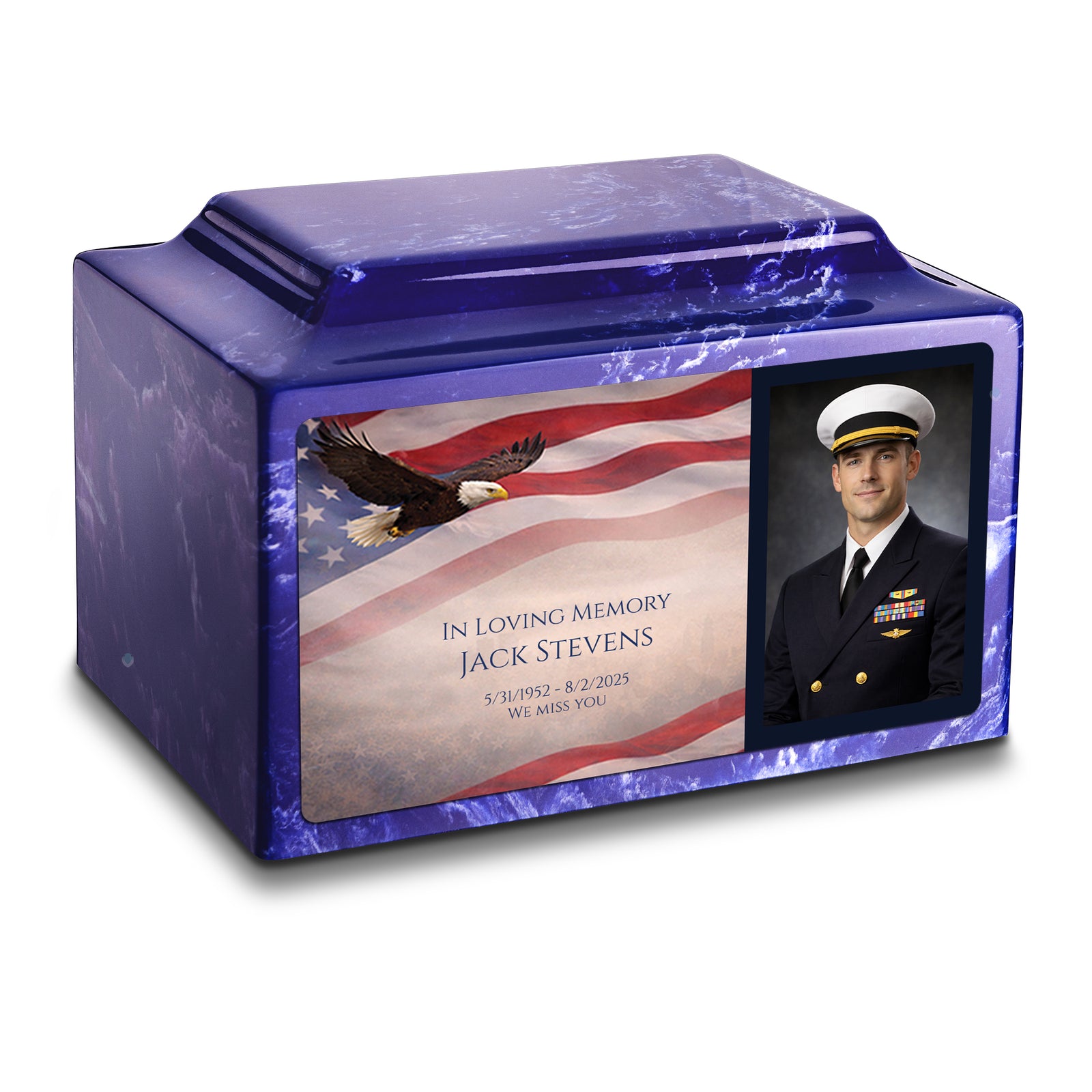 Adult Legacy Portrait American Eagle Cultured Marble Urns by MacKenzie