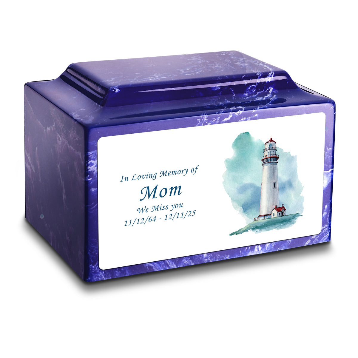 Adult Legacy Custom Printed Lighthouse Cultured Marble Urns by MacKenzie