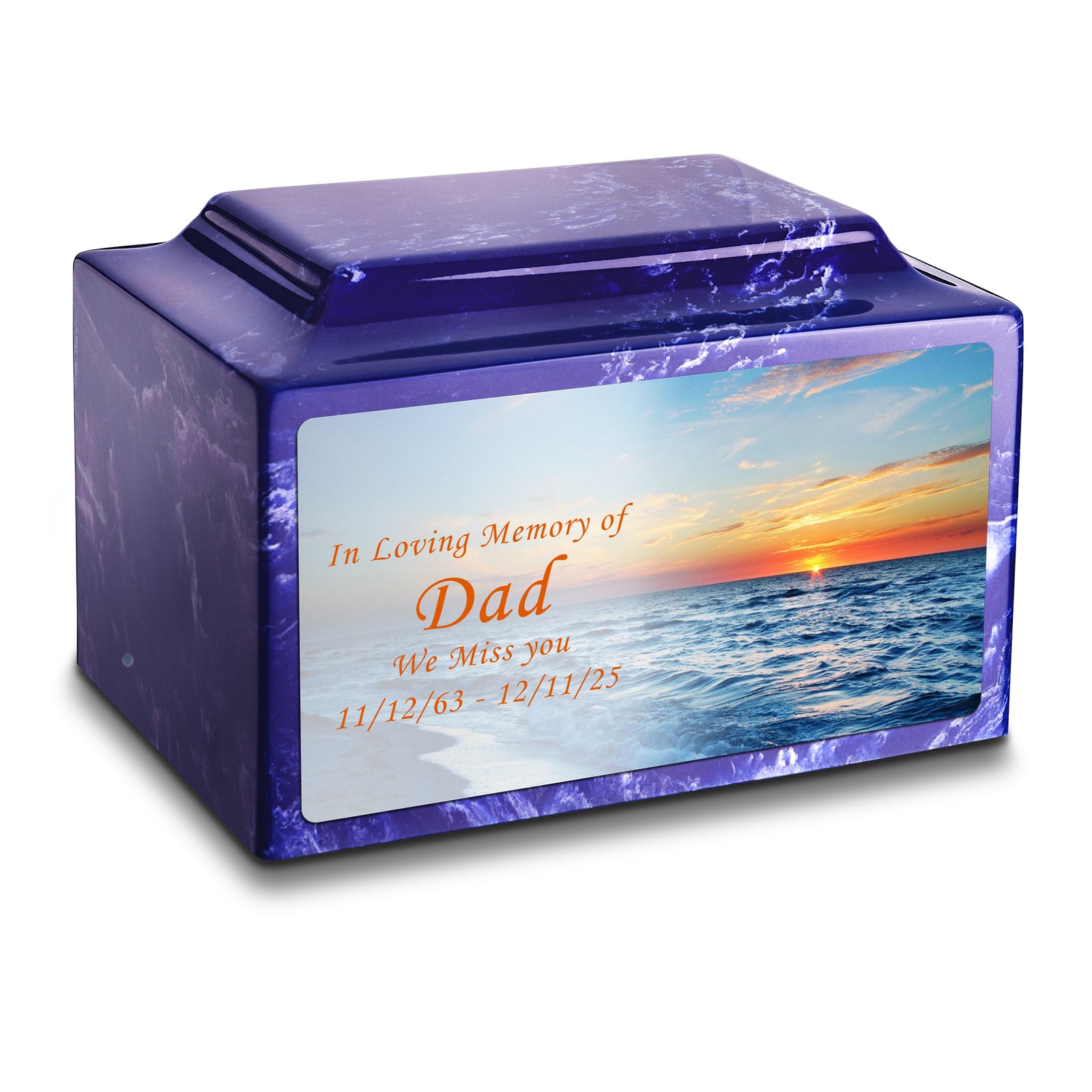 Adult Legacy Custom Printed Ocean Sunset Cultured Marble Urns by MacKenzie