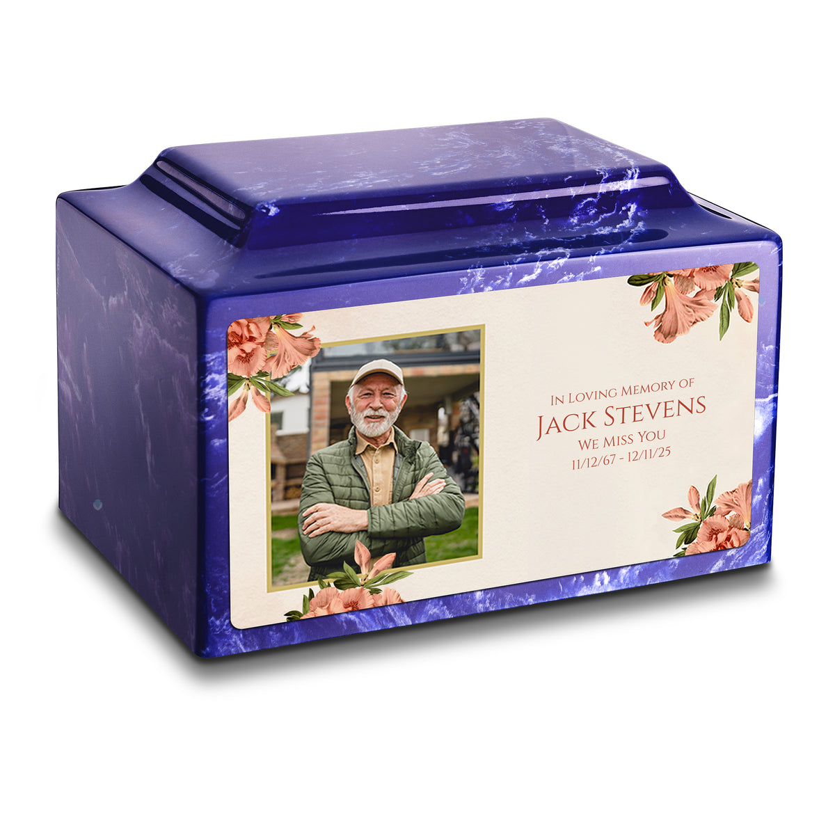 Adult Legacy Custom Printed Azalea Flower Cultured Marble Urns by MacKenzie