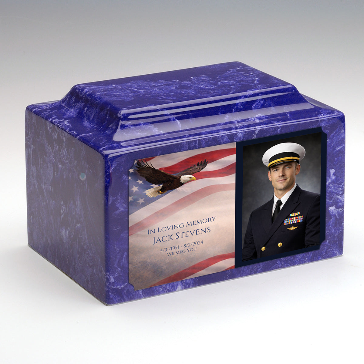 Adult Legacy Portrait American Eagle Cultured Marble Urns by MacKenzie