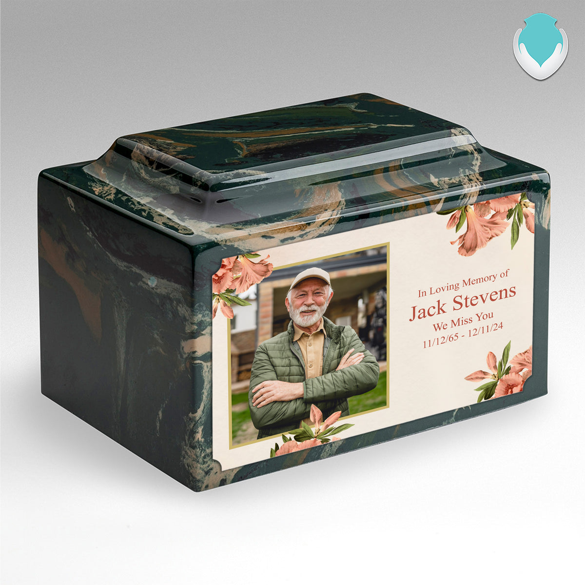 Adult Legacy Custom Printed Azalea Flower Cultured Marble Urns by MacKenzie