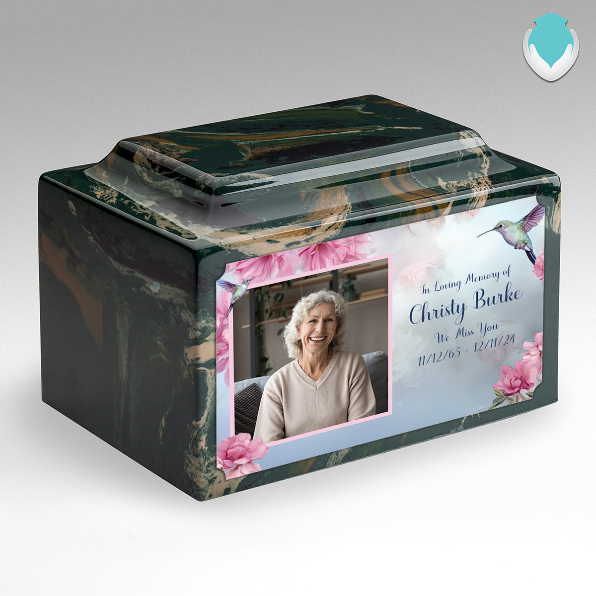 Adult Legacy Custom Printed Photo Hummingbird Cultured Marble Urns by MacKenzie