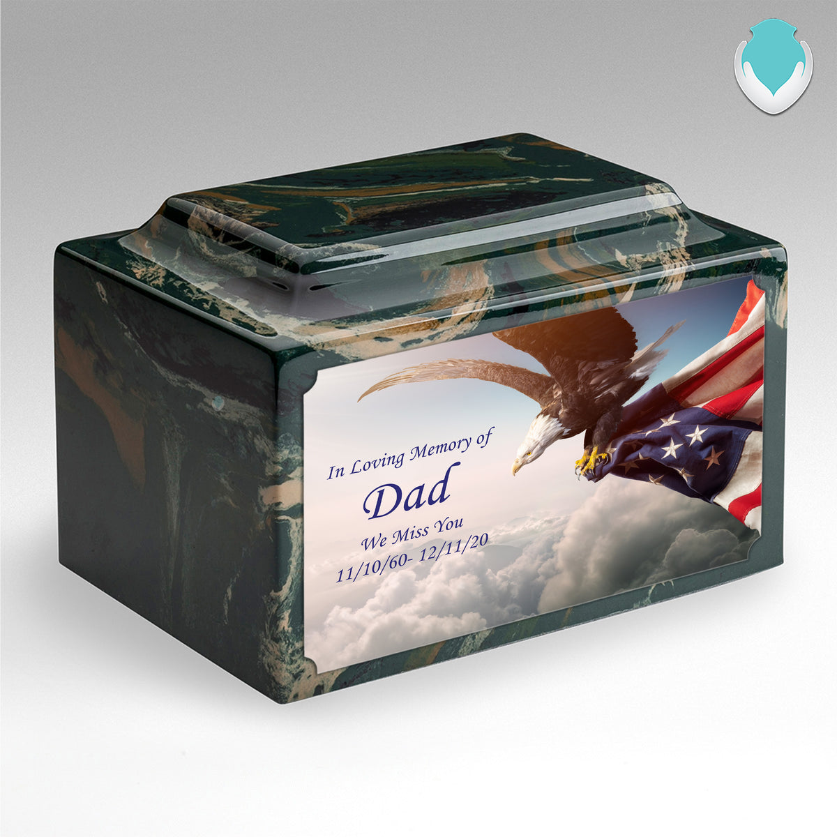 Adult Legacy Custom Printed American Eagle Cultured Marble Urns by MacKenzie